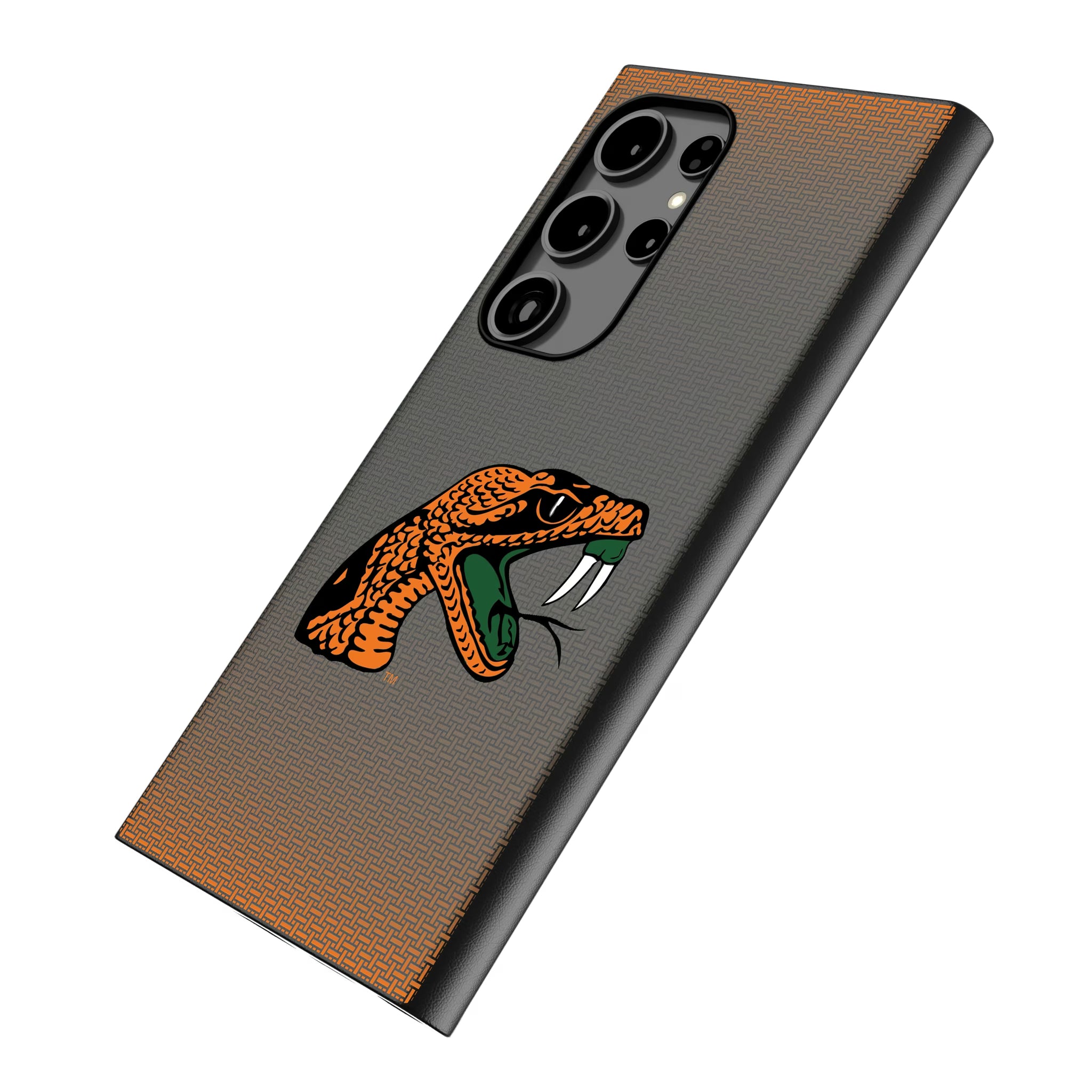 Florida A&M University Rattlers Linen Galaxy MagSafe Compatible Phone Case for Samsung Galaxy - Isometric View