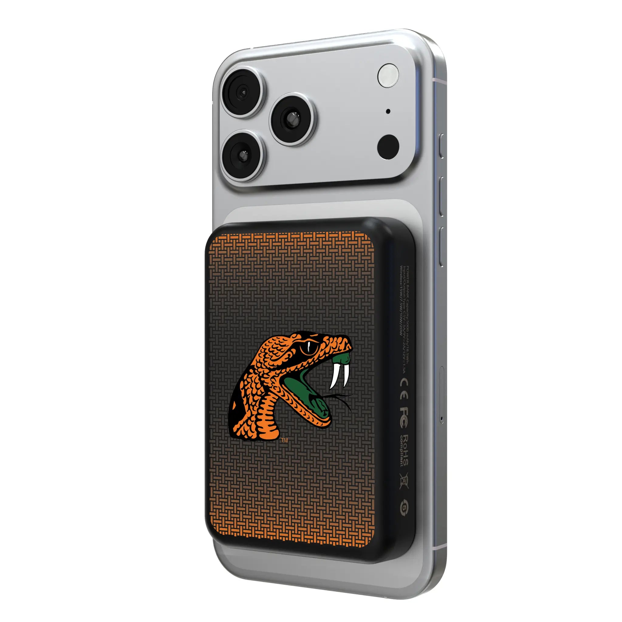 Florida A&M University Rattlers Linen Wireless Mag Power Bank