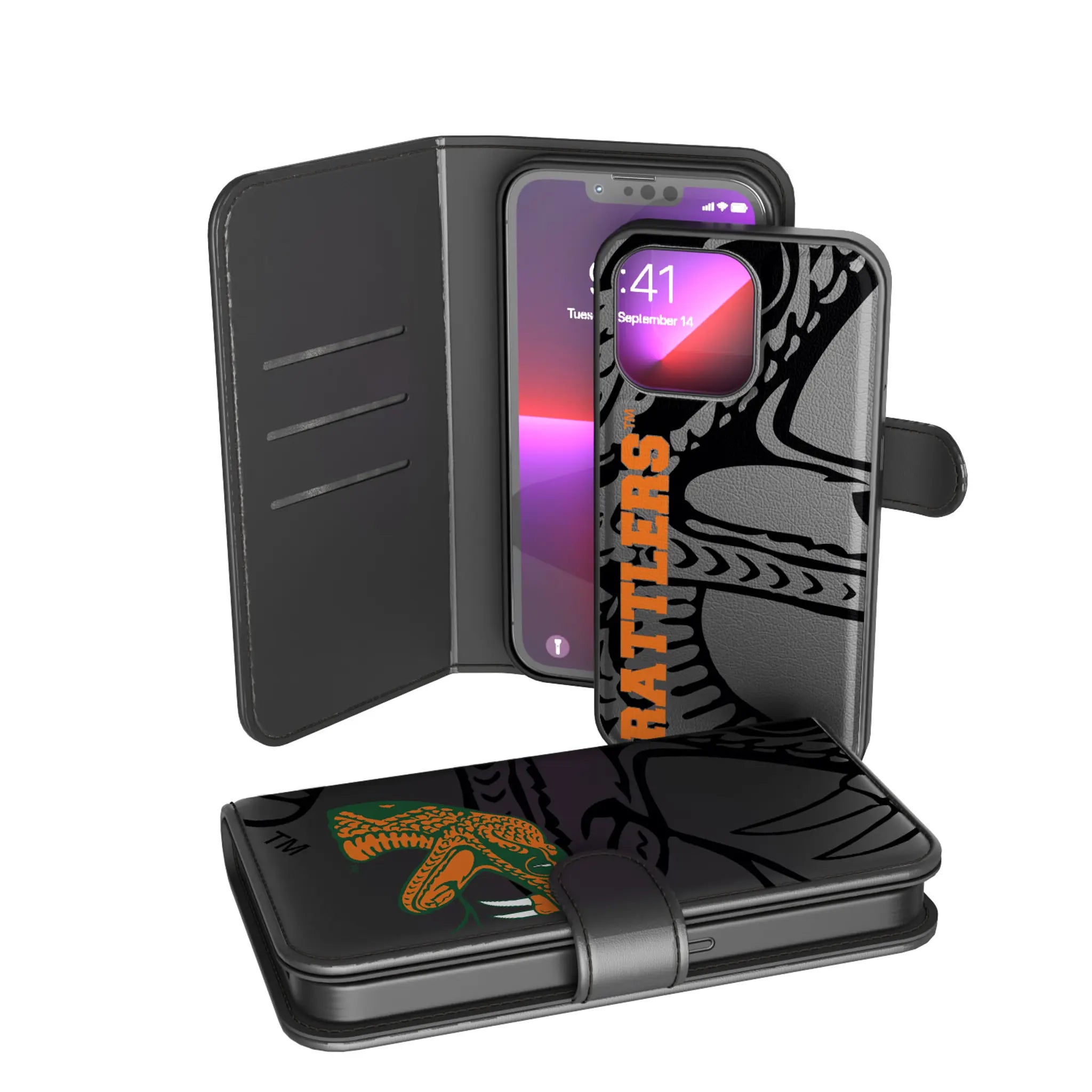 Florida A&M University Rattlers Monocolor Tilt iPhone Wallet Phone Case for Apple iPhone