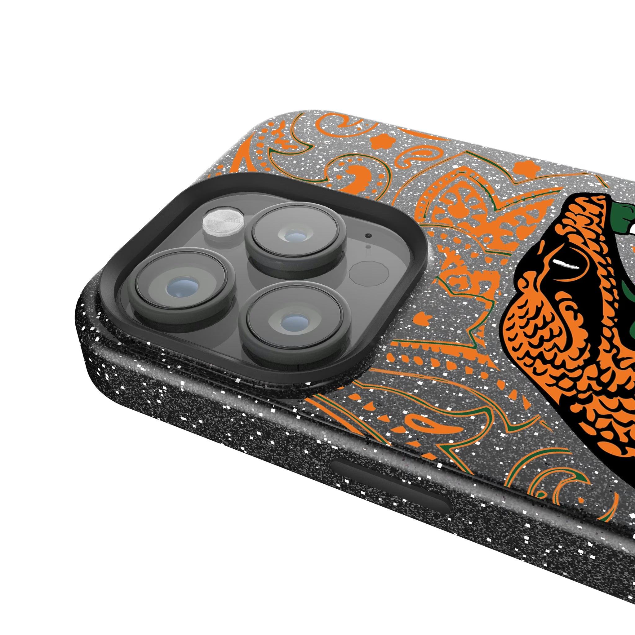 Florida A&M University Rattlers Paisley iPhone Bling Phone Case for Apple iPhone - Detail