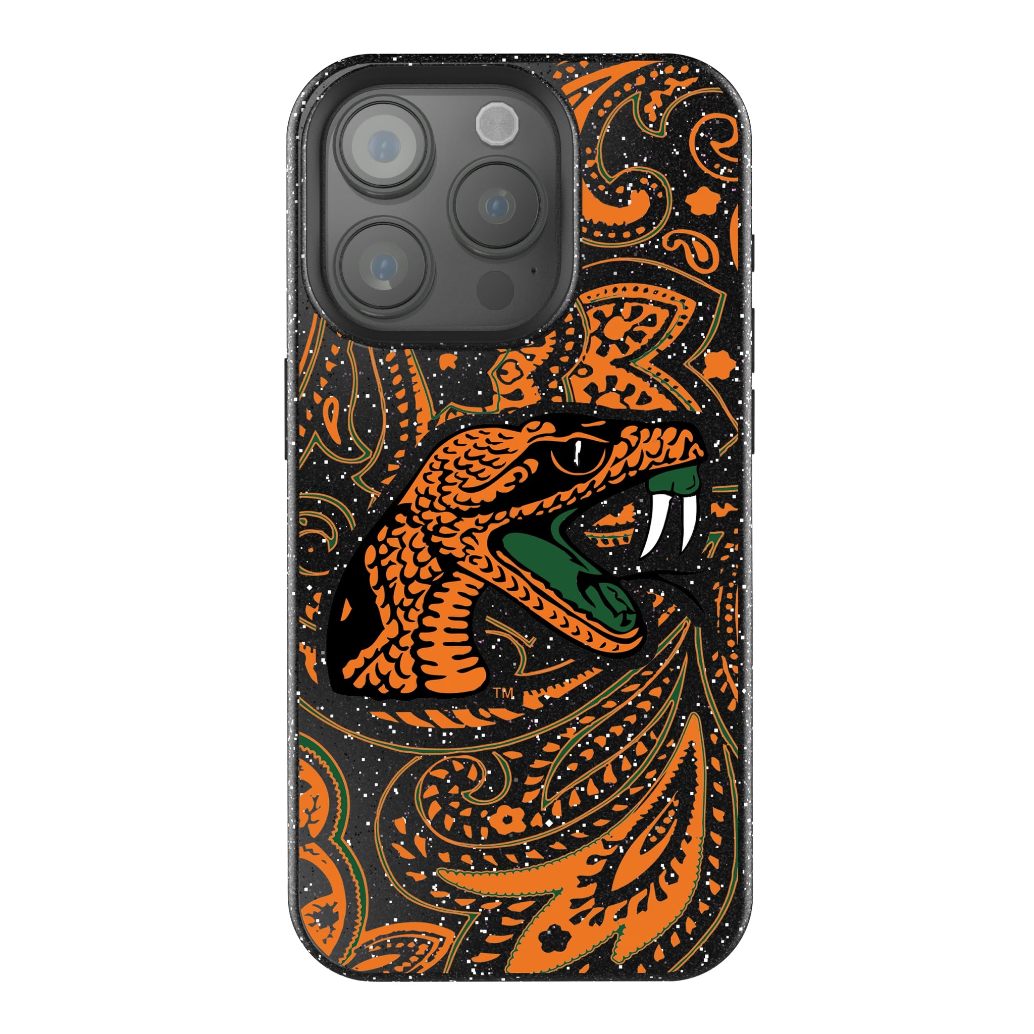 Florida A&M University Rattlers Paisley iPhone Bling Phone Case for Apple iPhone