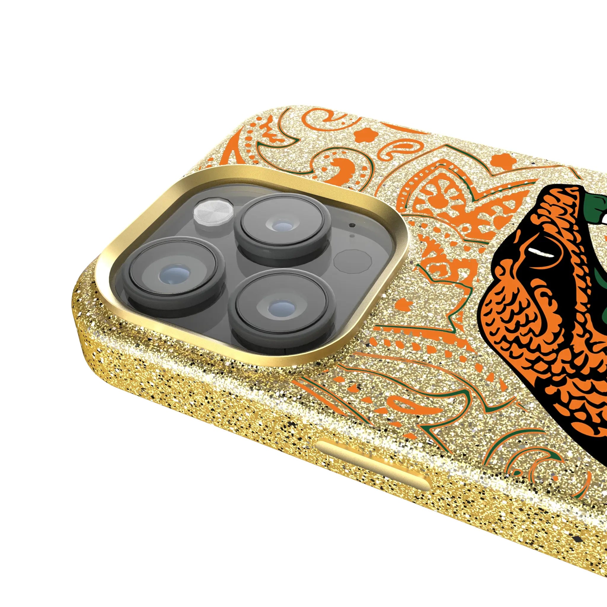 Florida A&M University Rattlers Paisley iPhone Bling Phone Case for Apple iPhone - Detail
