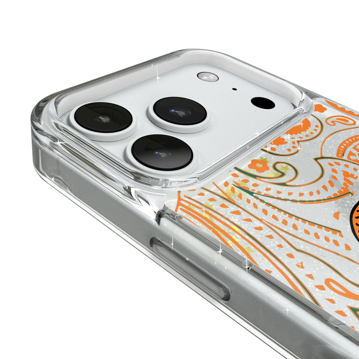 Florida A&M University Rattlers Paisley iPhone Glitter Phone Case for Apple iPhone - Detail#Device_iPhone 18 Pro