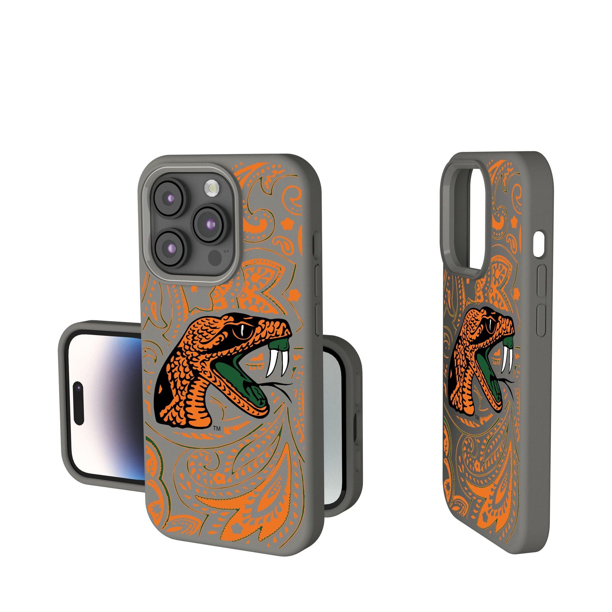 Florida A&M University Rattlers Paisley iPhone Soft Touch Phone Case for Apple iPhone