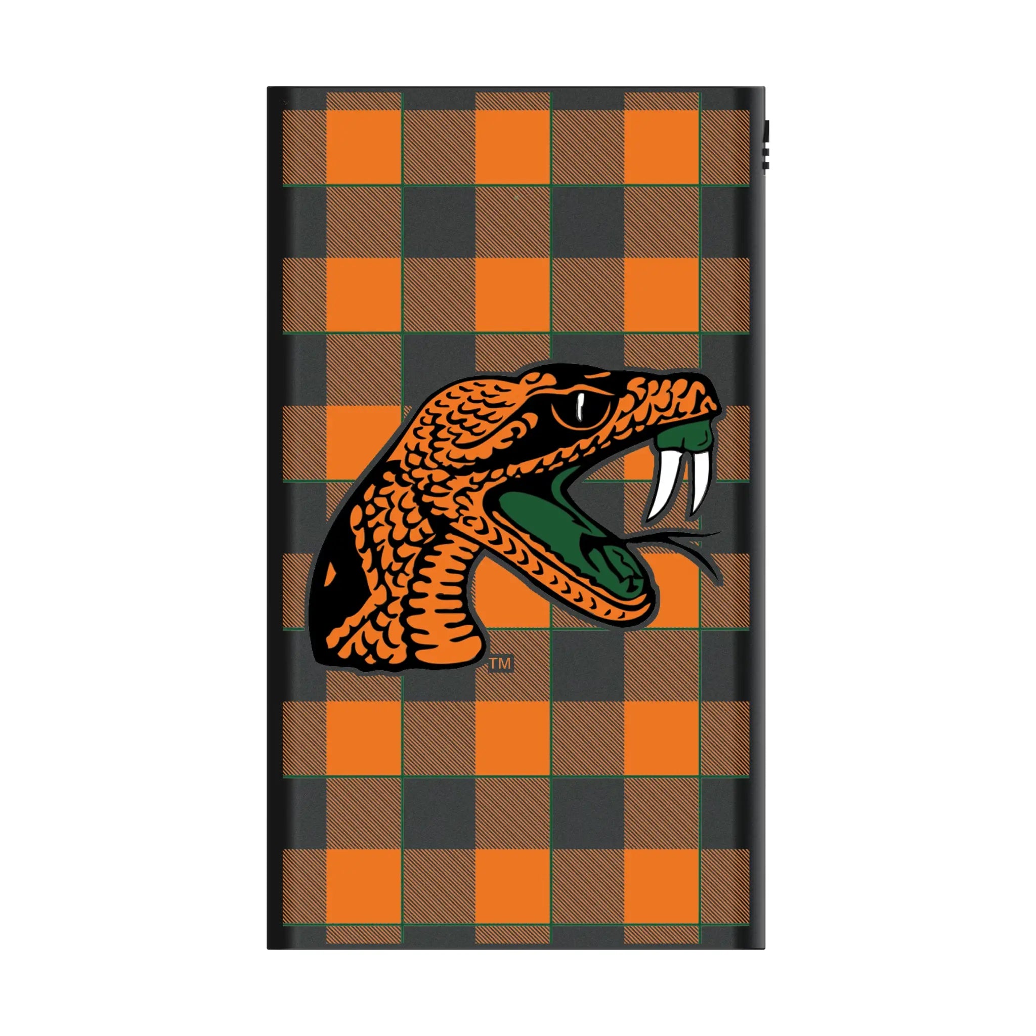 Florida A&M University Rattlers Plaid 5000mAh Flat Power Bank