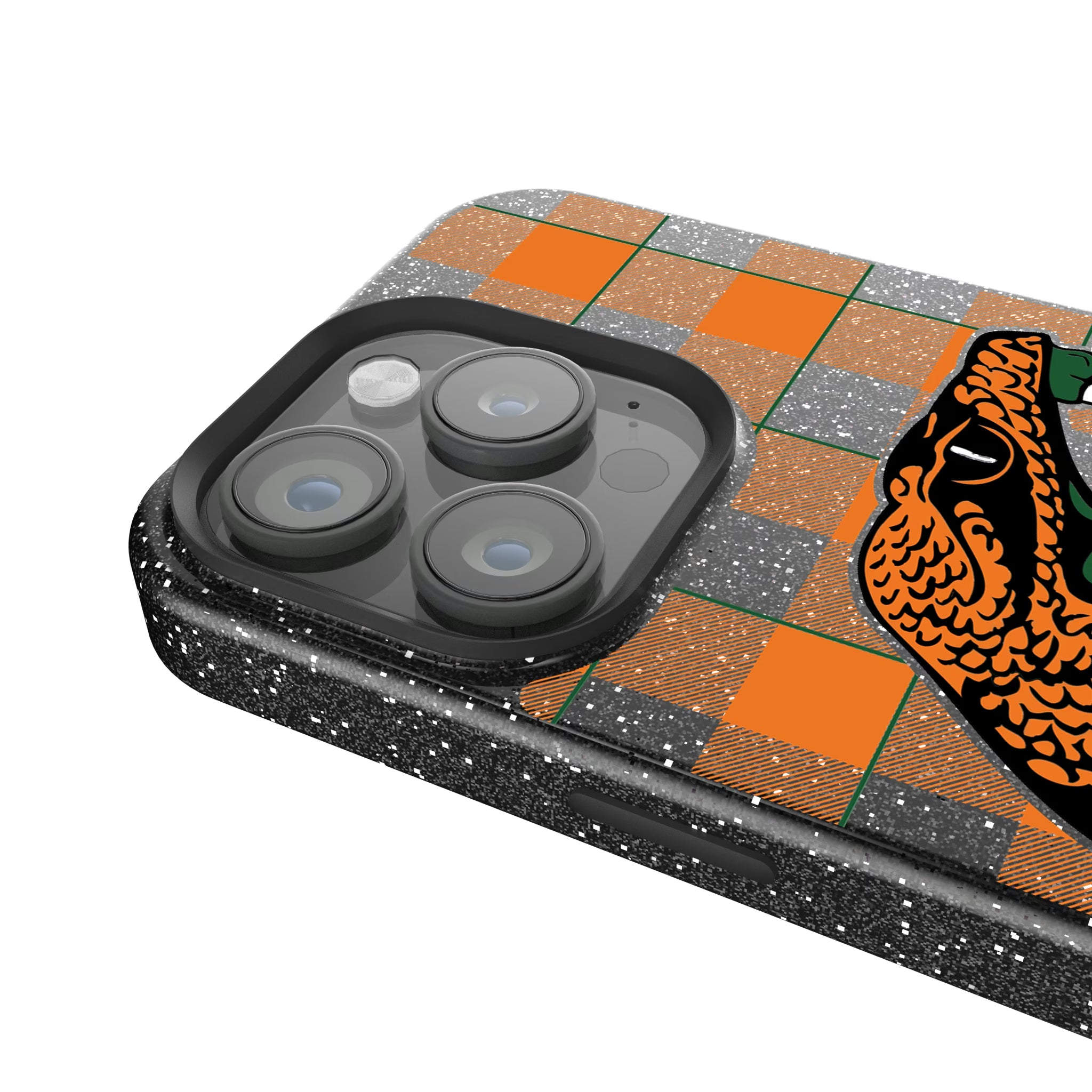 Florida A&M University Rattlers Plaid iPhone Bling Phone Case for Apple iPhone - Detail
