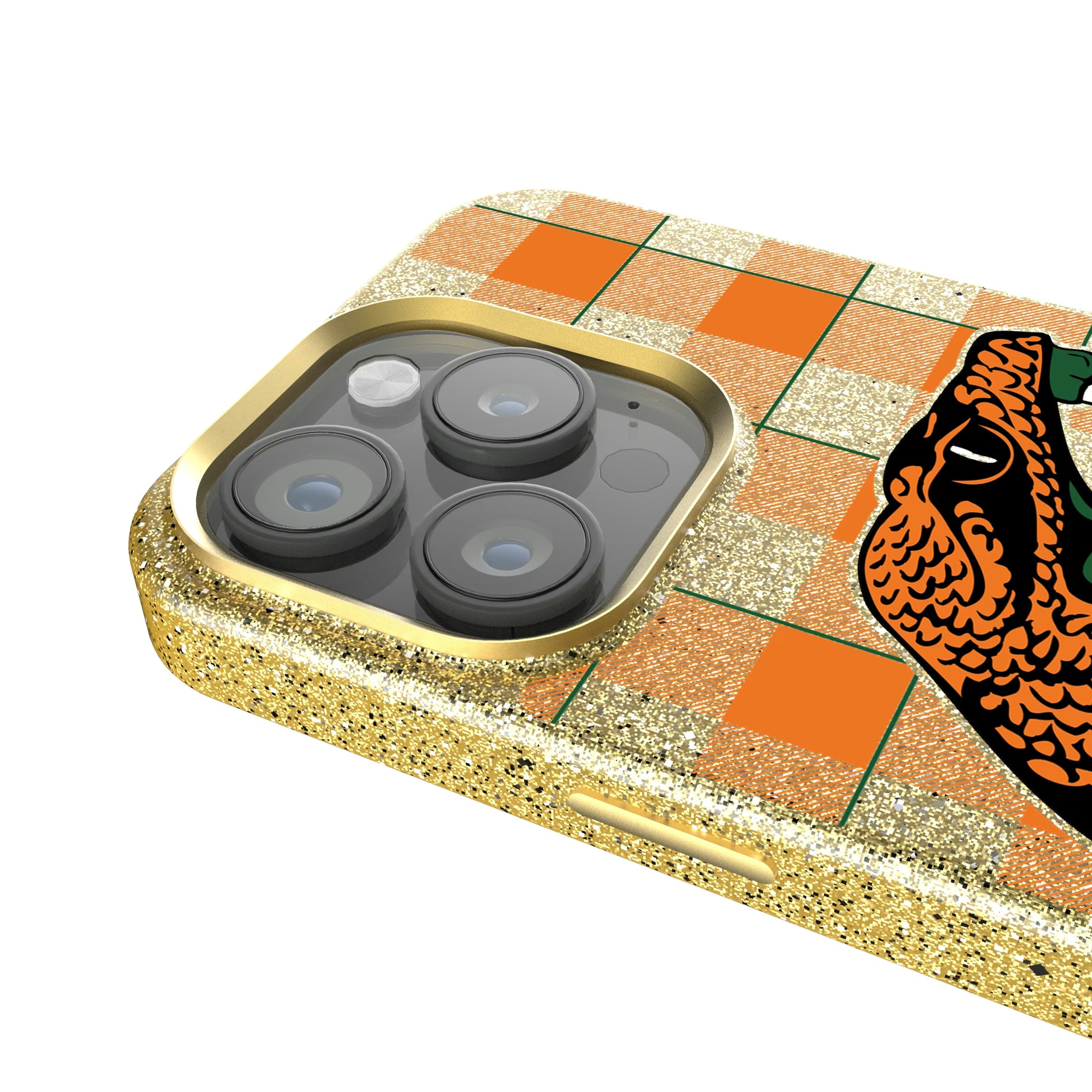 Florida A&M University Rattlers Plaid iPhone Bling Phone Case for Apple iPhone - Detail
