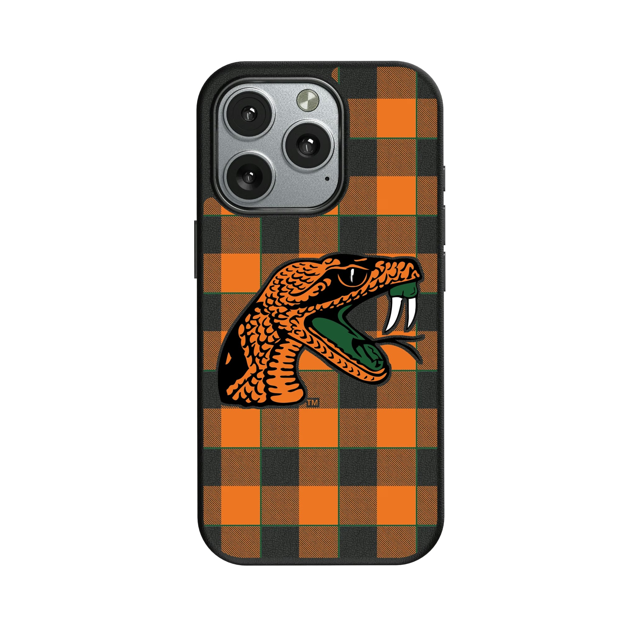 Florida A&M University Rattlers Plaid iPhone MagSafe Compatible Phone Case for Apple iPhone
