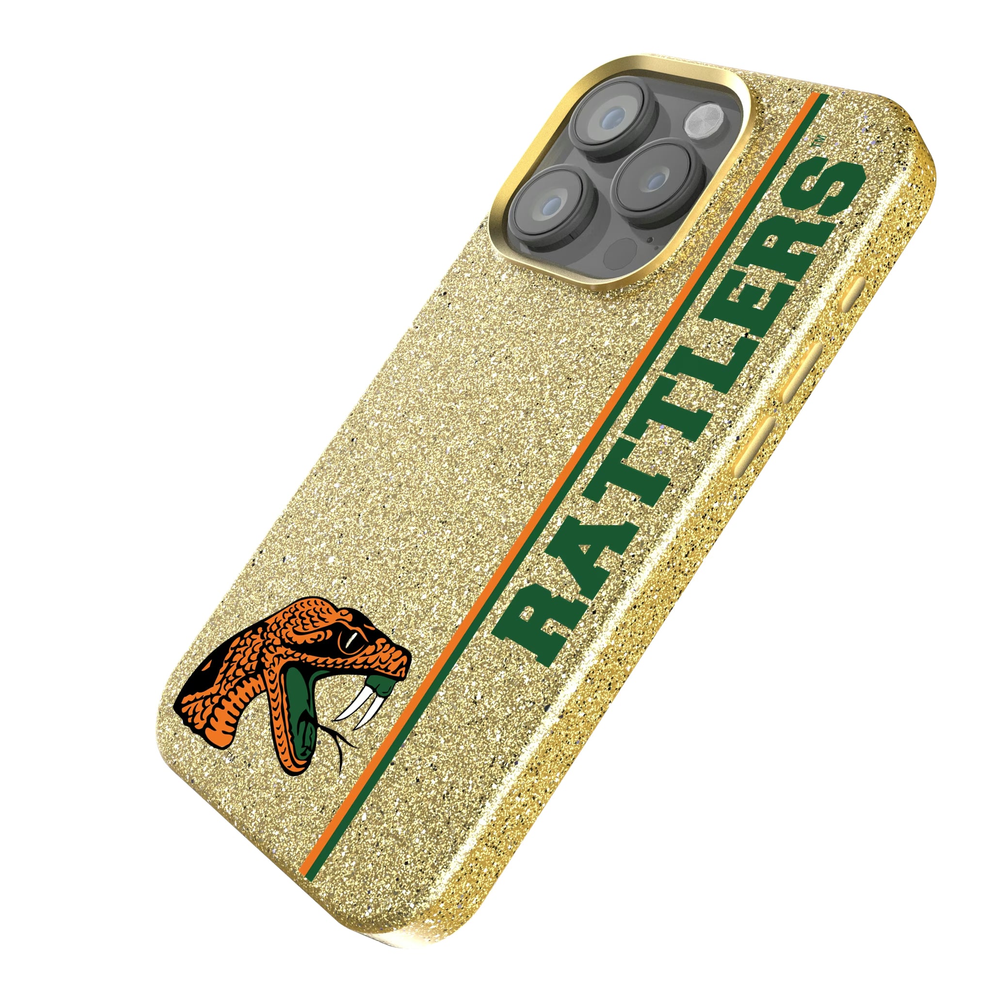 Florida A&M University Rattlers Sidebar iPhone Bling Phone Case for Apple iPhone - Isometric View