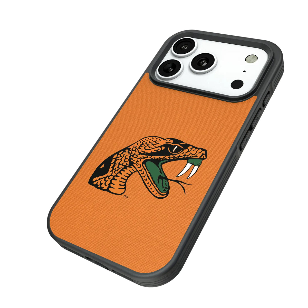 Florida A&M University Rattlers Solid iPhone Bump Phone Case for Apple iPhone - Isometric View#Device_iPhone 18 Pro