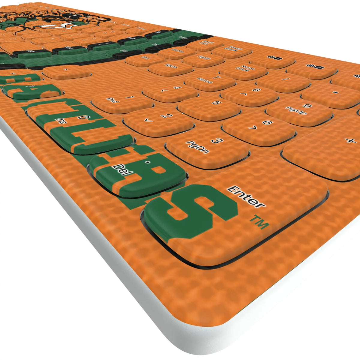 Florida A&M University Rattlers Stripe KKB605 Curved Wireless Keyboard - Detail