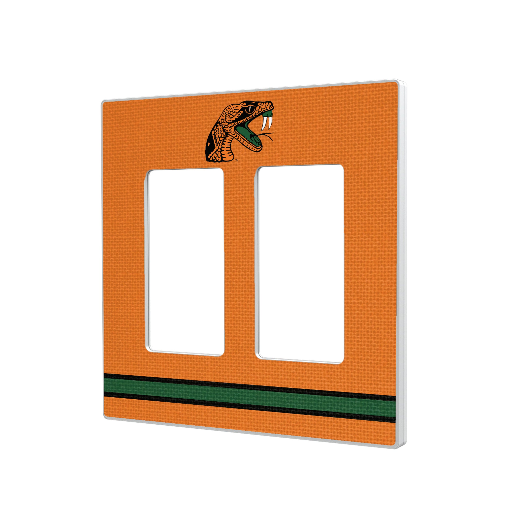 Florida A&M University Rattlers Stripe Hidden-Screw Light Switch Plate#Style_Double Rocker