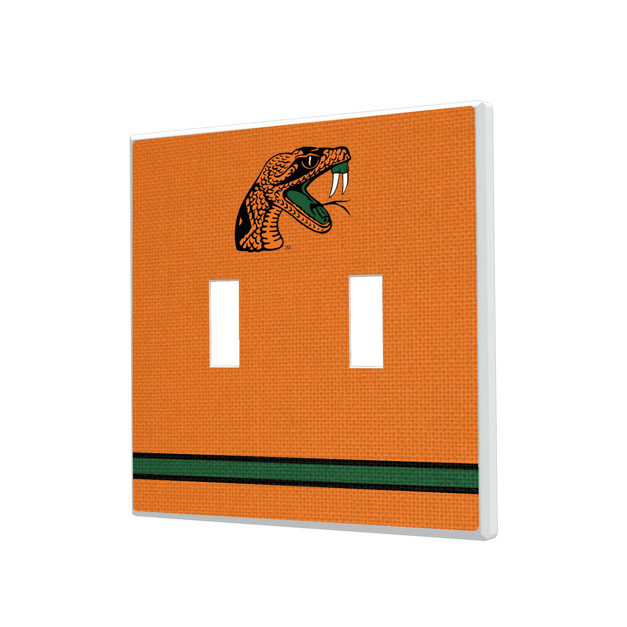 Florida A&M University Rattlers Stripe Hidden-Screw Light Switch Plate#Style_Double Toggle