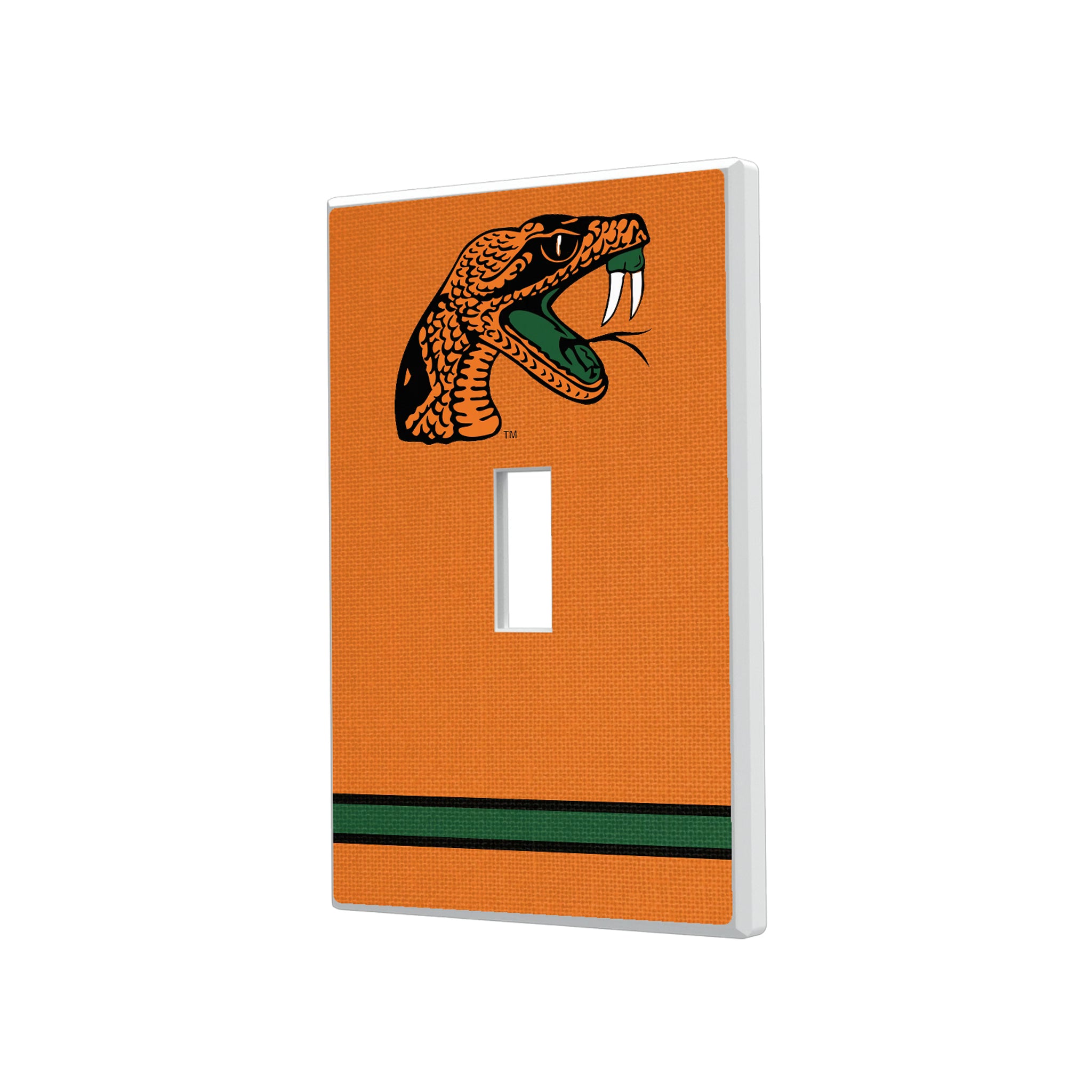 Florida A&M University Rattlers Stripe Hidden-Screw Light Switch Plate#Style_Single Toggle