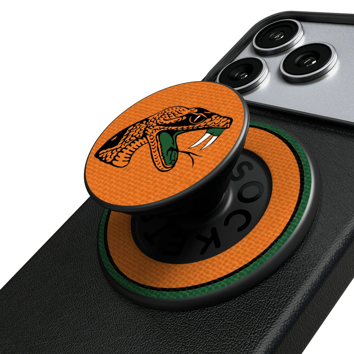 Florida A&M University Rattlers Stripe Popsockets Round Magnetic