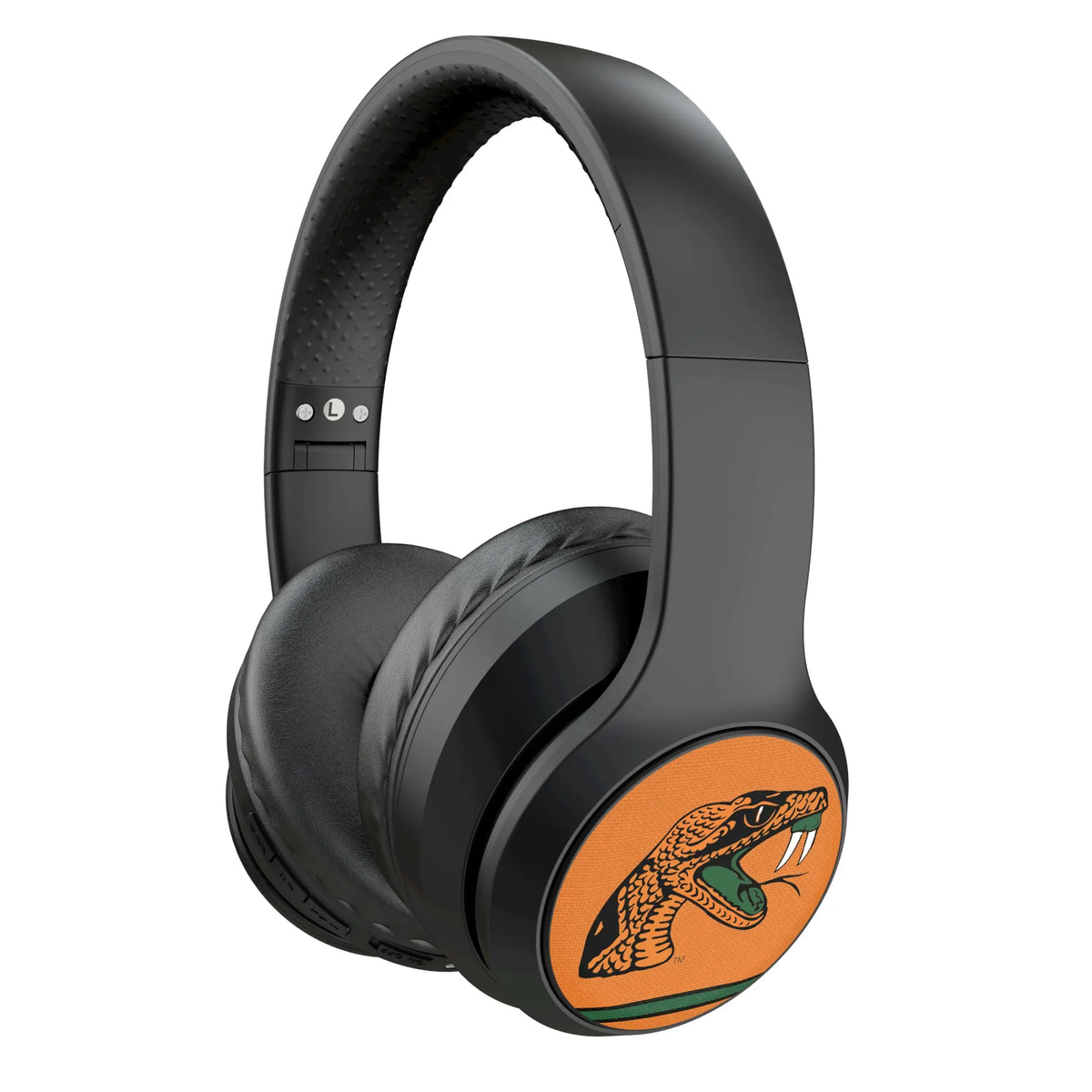Florida A&M University Rattlers Stripe Wireless Over-Ear Headphones With Case