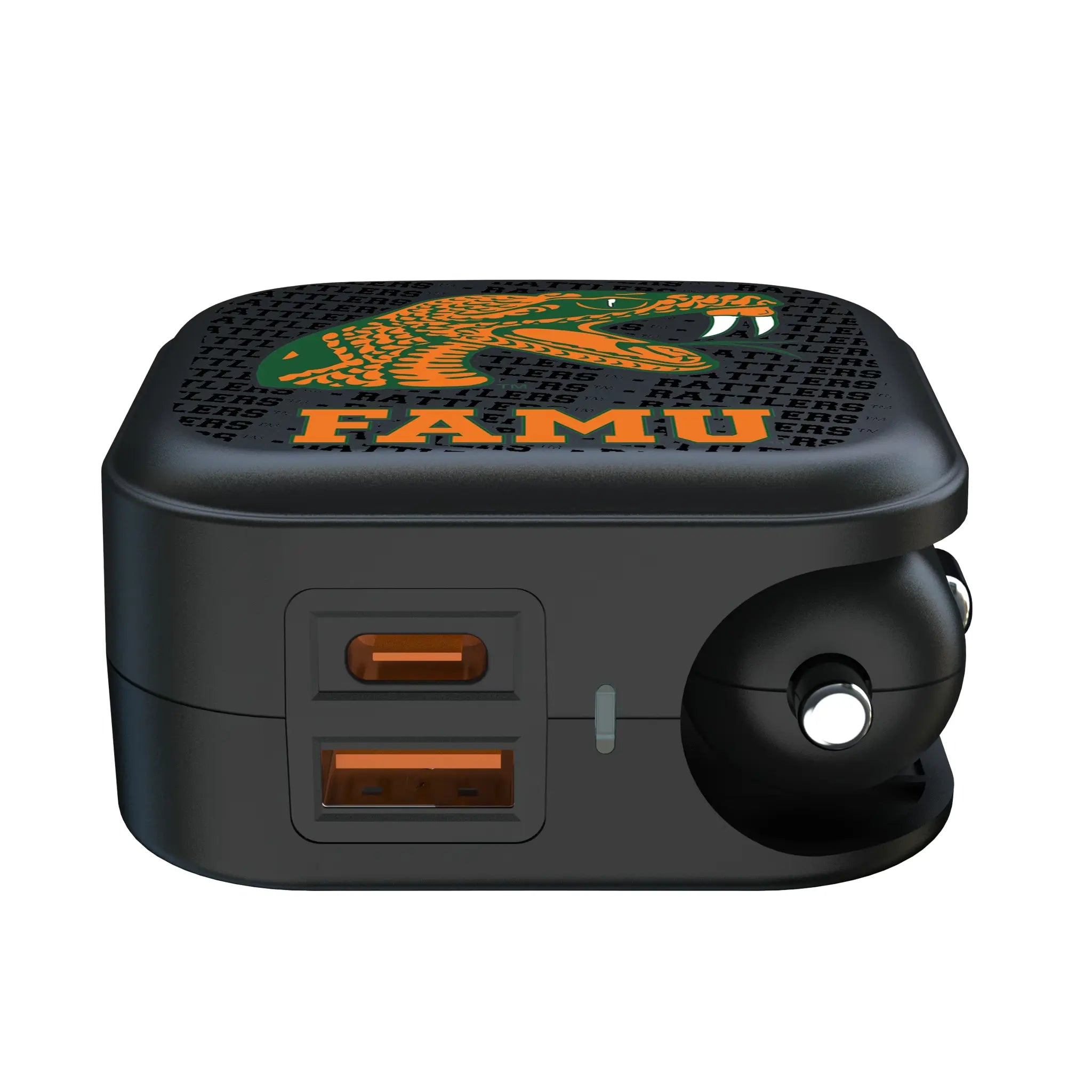 Florida A&M University Rattlers Text Backdrop 2 in 1 USB A/C Charger