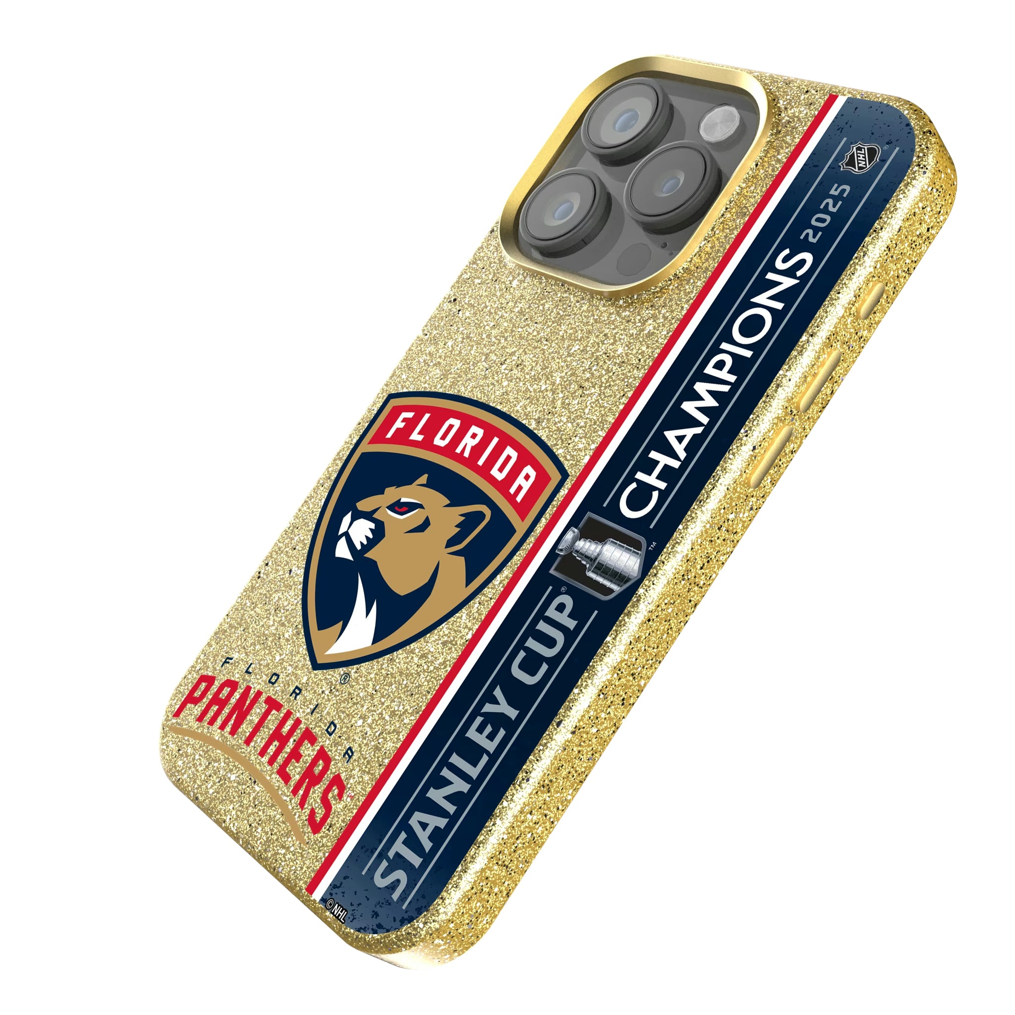 Florida Panthers 2025 Stanley Cup iPhone Bling Phone Case for Apple iPhone - Isometric View