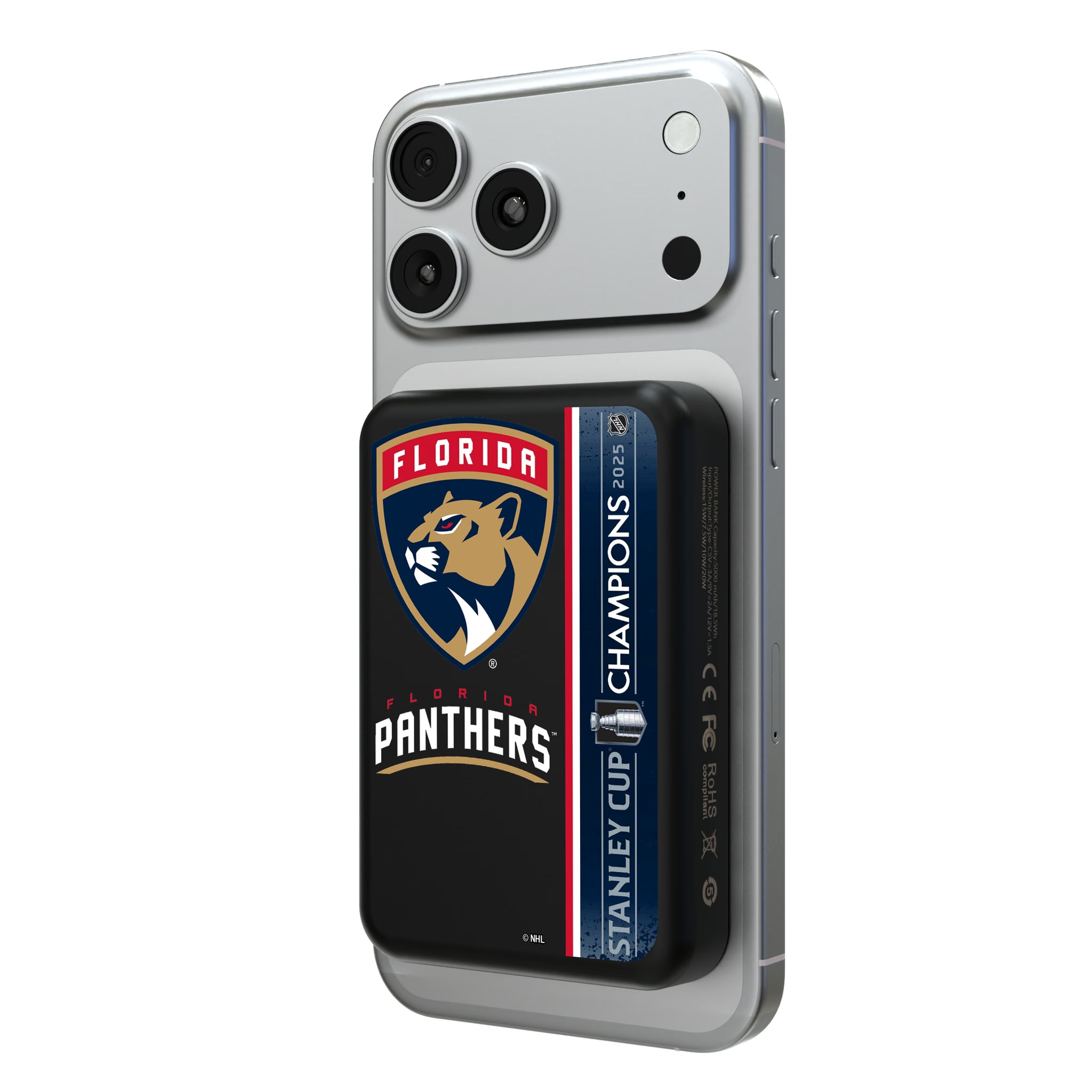 Florida Panthers 2025 Stanley Cup Wireless Mag Power Bank