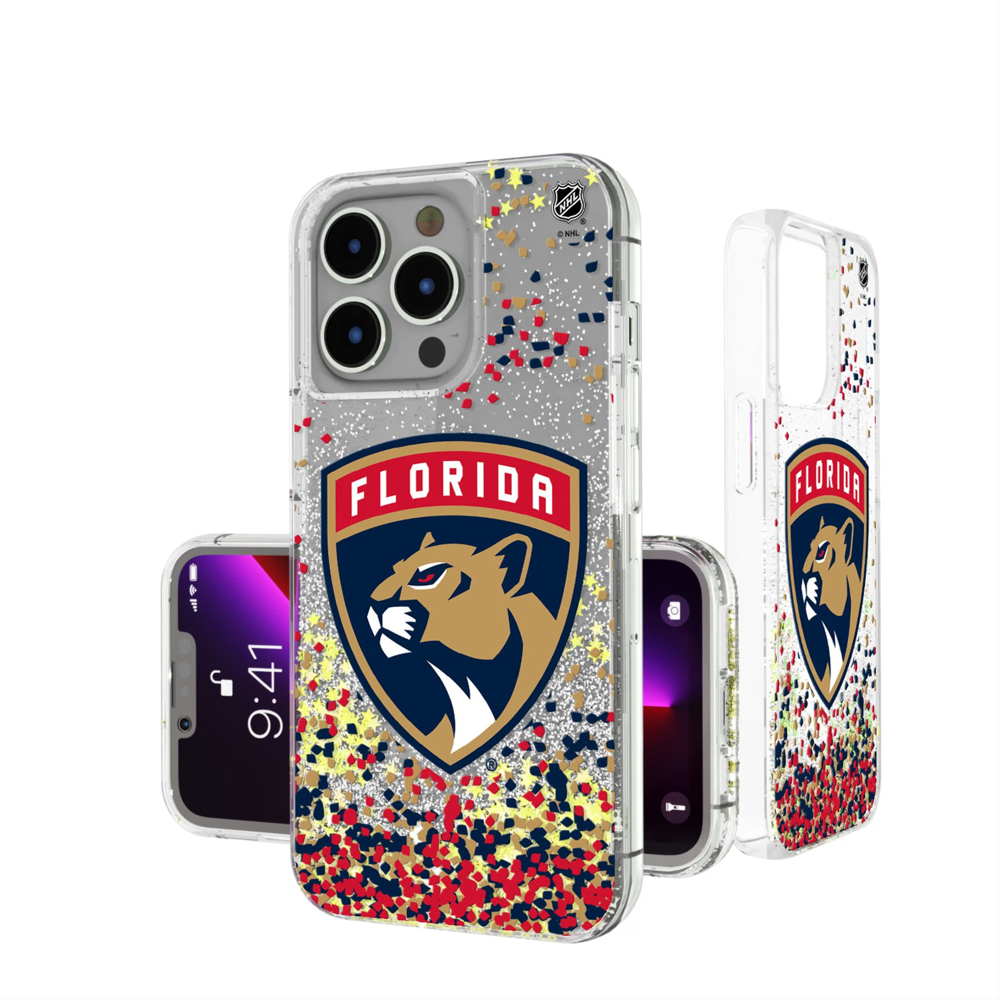 Florida Panthers Confetti iPhone Glitter Phone Case for Apple iPhone
