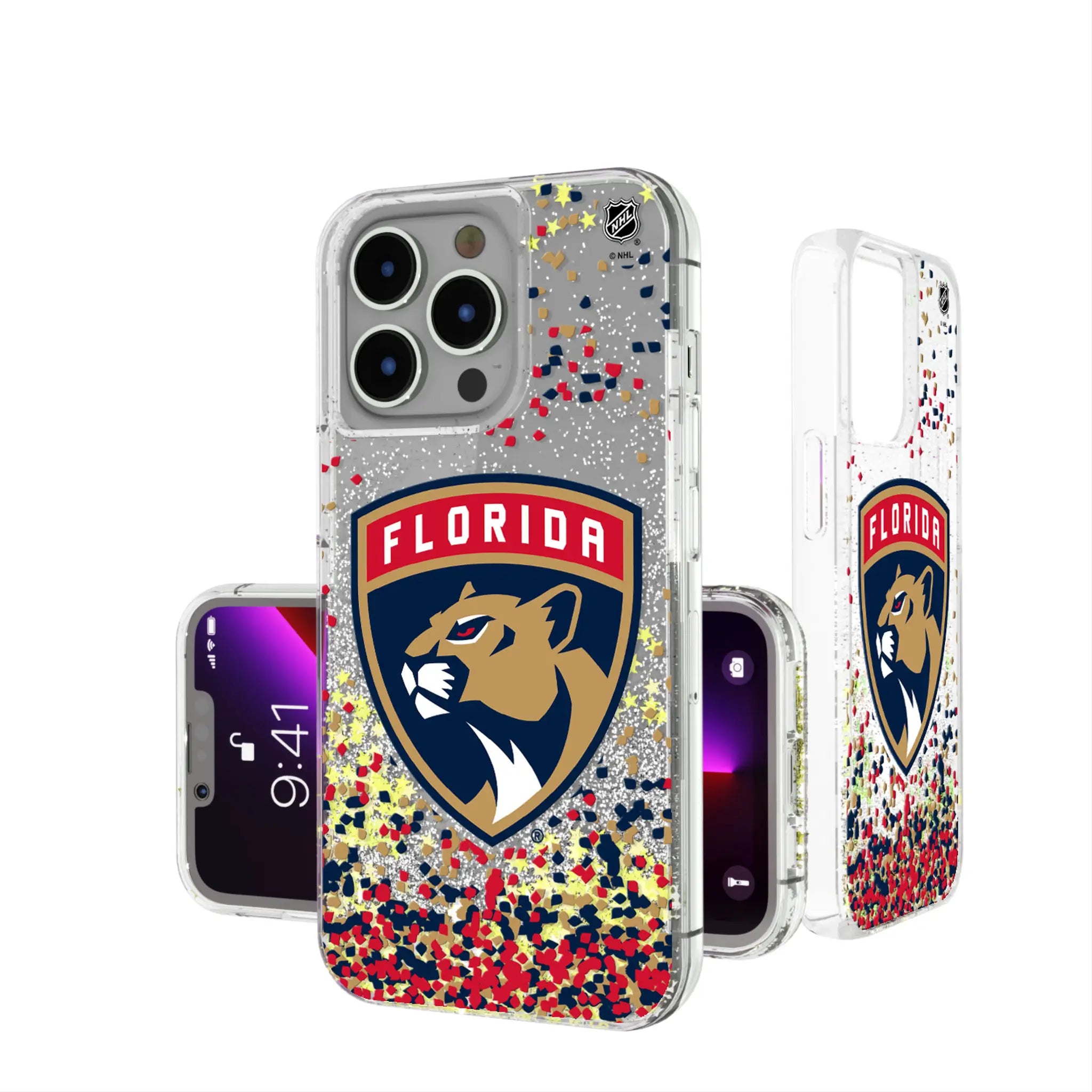 Florida Panthers Confetti iPhone Glitter Phone Case for Apple iPhone