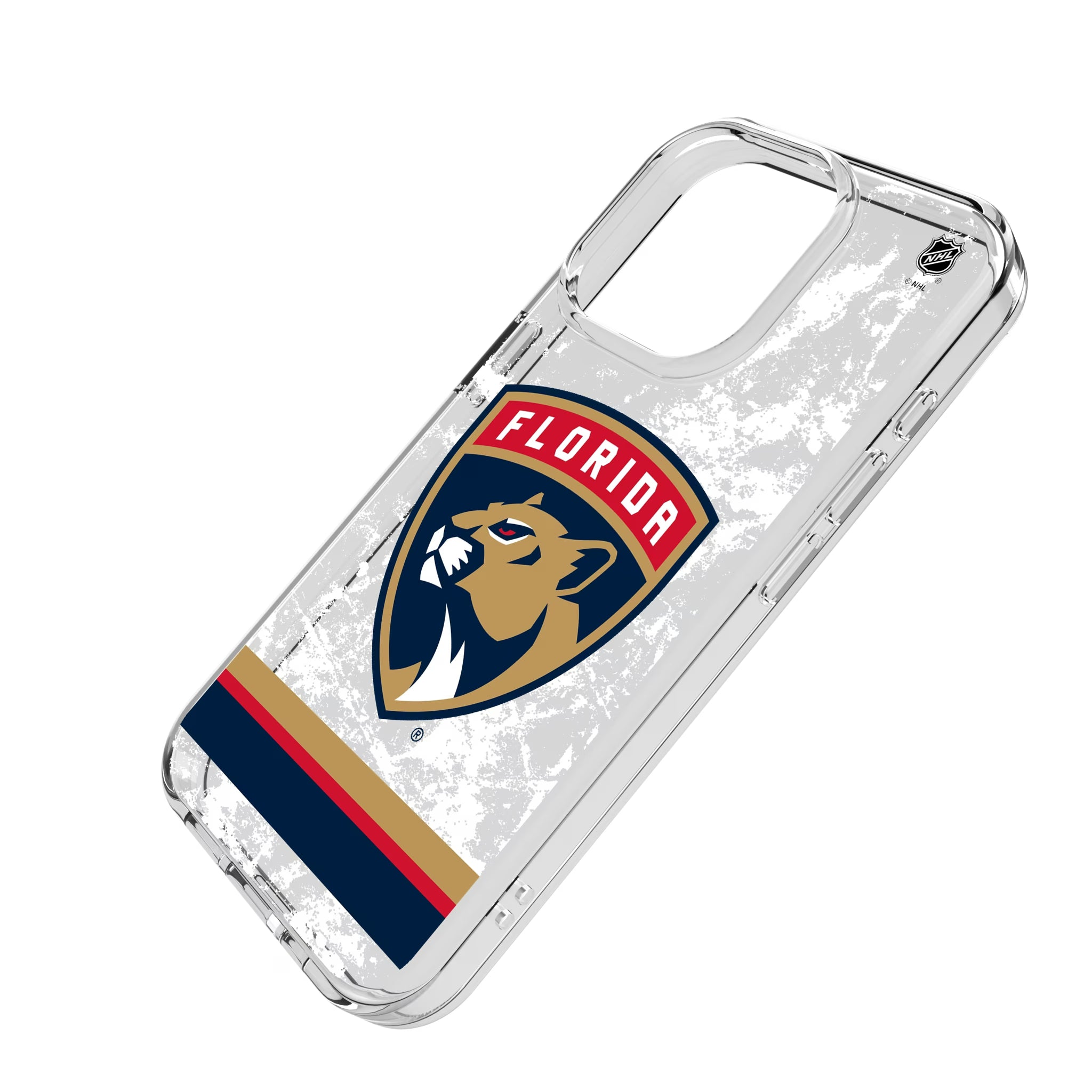 Florida Panthers Ice Stripe iPhone Clear Phone Case for Apple iPhone - Isometric View