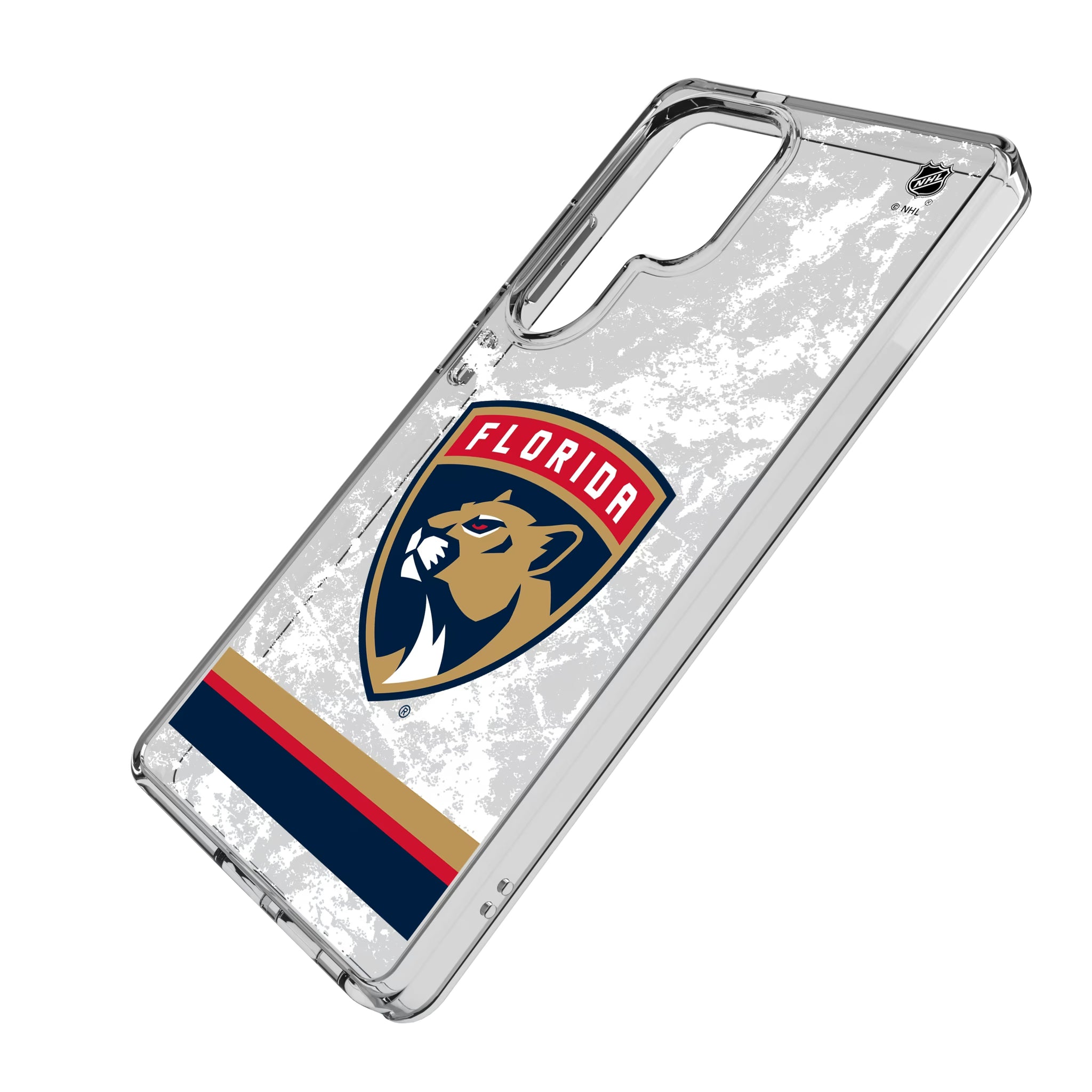Florida Panthers Ice Stripe Galaxy Clear Phone Case for Samsung Galaxy - Isometric View