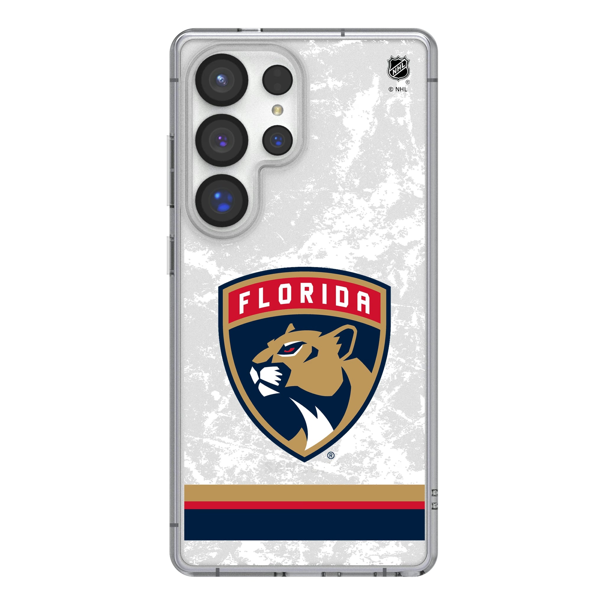 Florida Panthers Ice Stripe Galaxy Clear Phone Case for Samsung Galaxy
