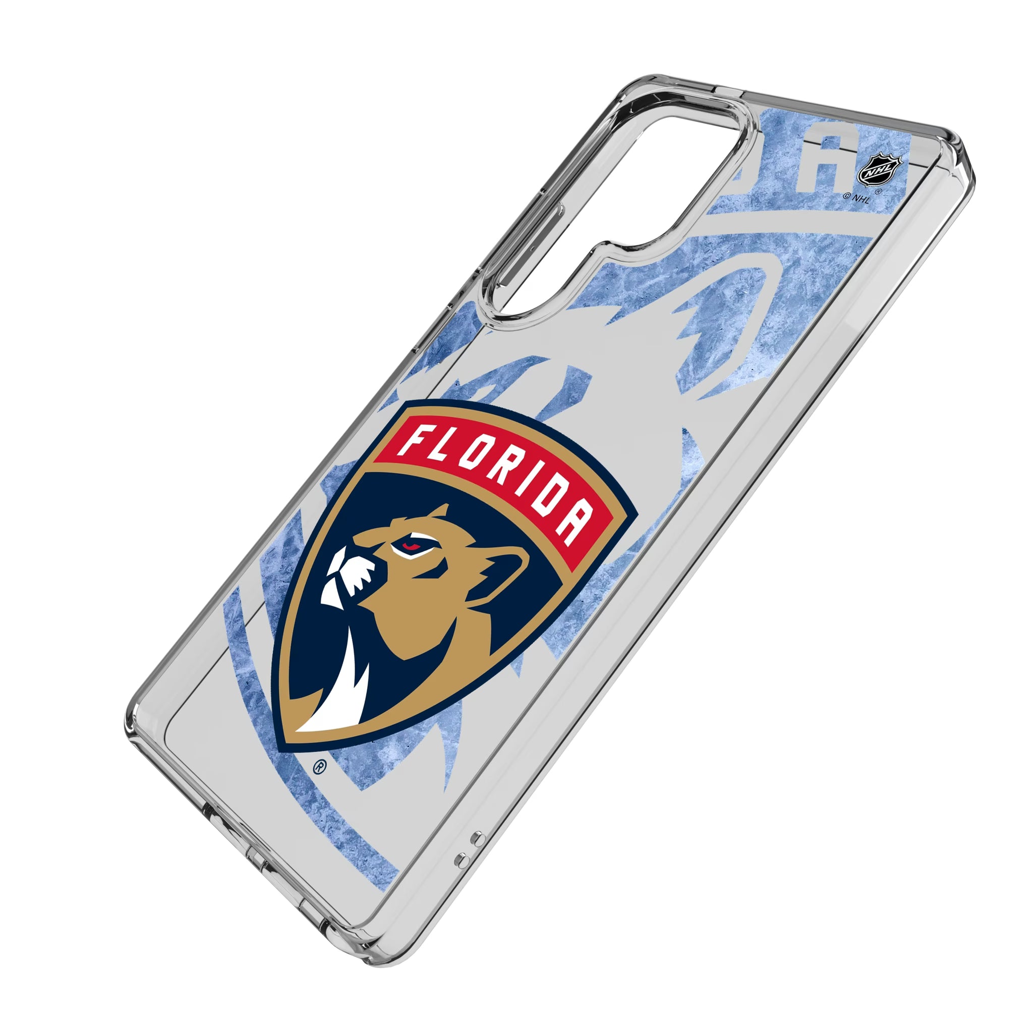 Florida Panthers Ice Tilt Galaxy Clear Phone Case for Samsung Galaxy - Isometric View