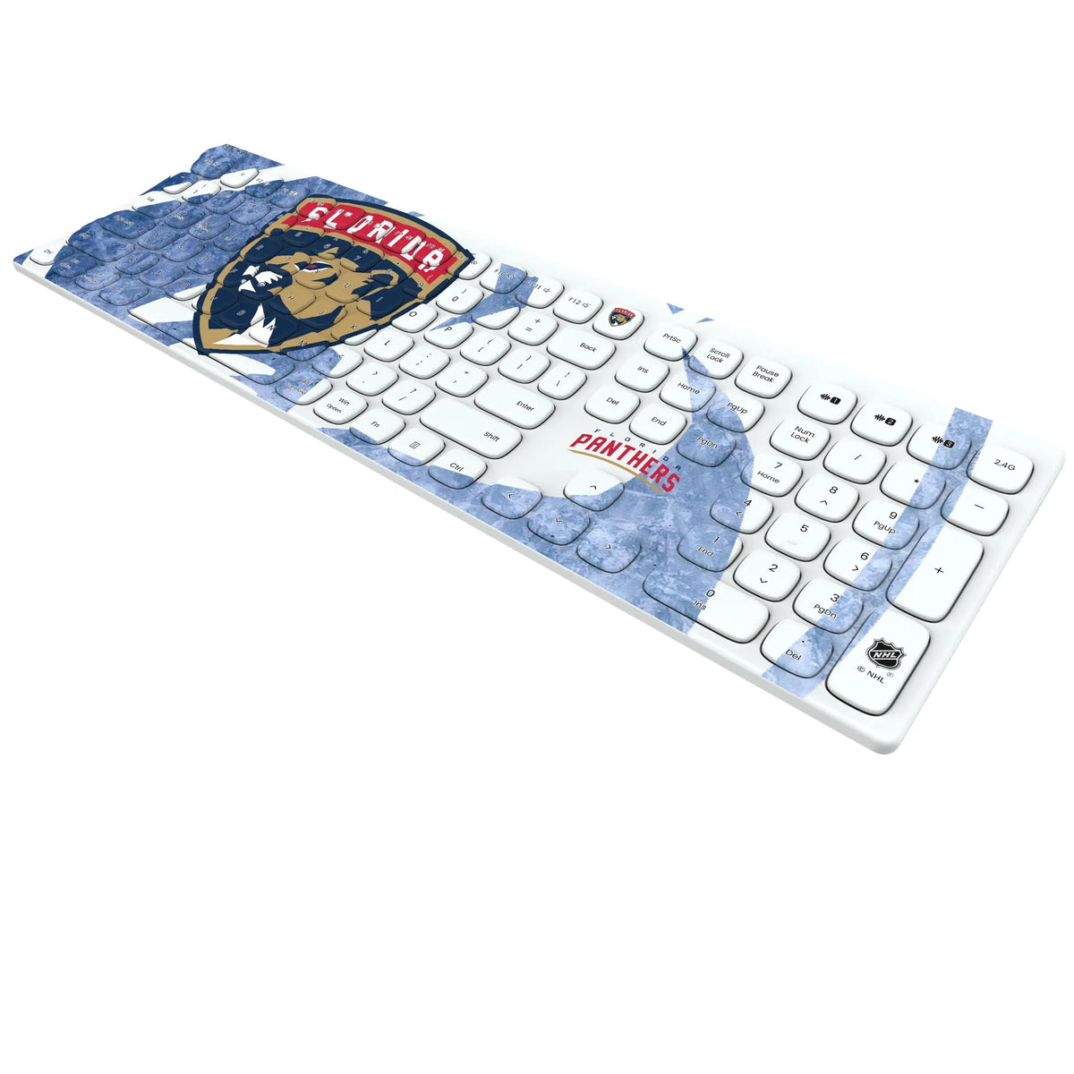 Florida Panthers Ice Tilt KKB605 Curved Wireless Keyboard - Isometric View