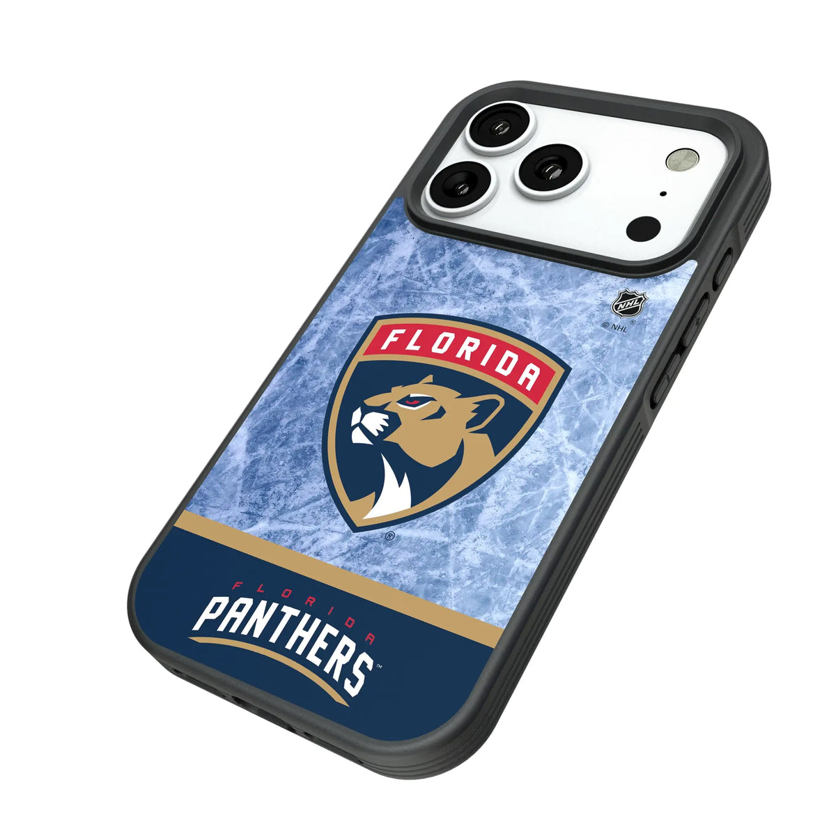 Florida Panthers Ice Wordmark iPhone Bump Phone Case for Apple iPhone - Isometric View#Device_iPhone 18 Pro