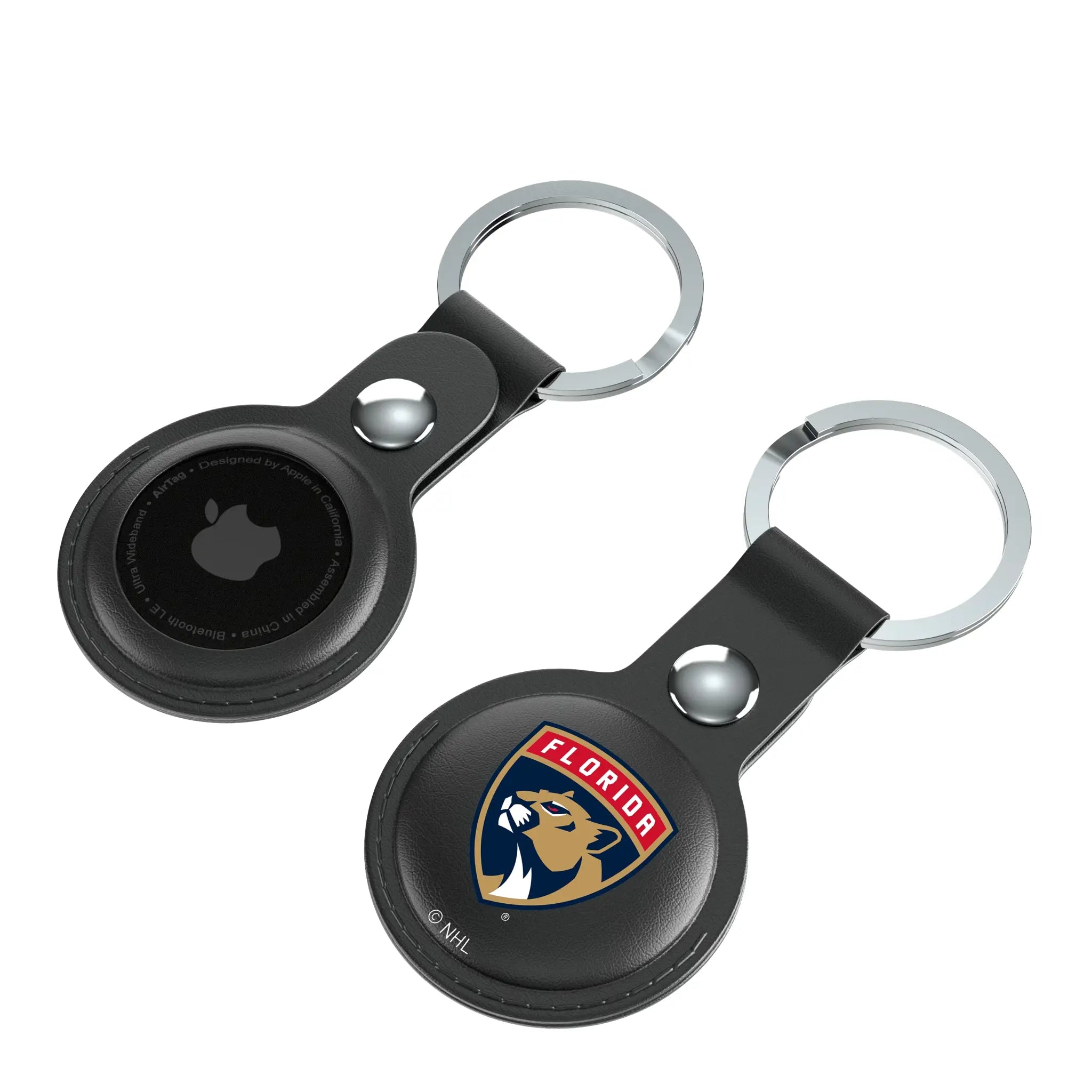 Florida Panthers Insignia AirTag Black Airtag Holder 2-Pack - Isometric View