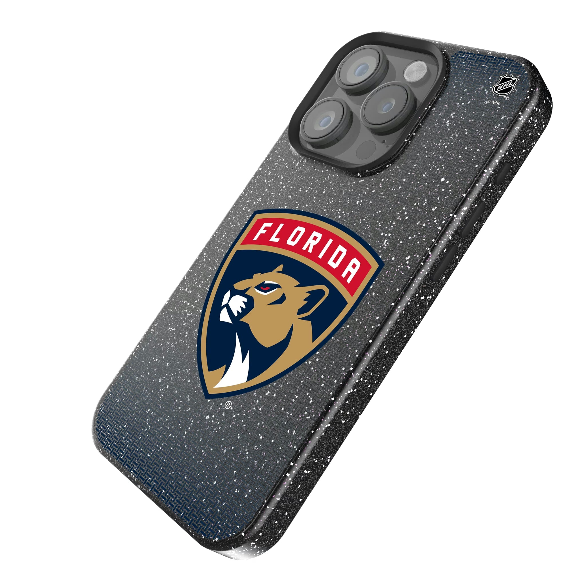 Florida Panthers Linen iPhone Bling Phone Case for Apple iPhone - Isometric View