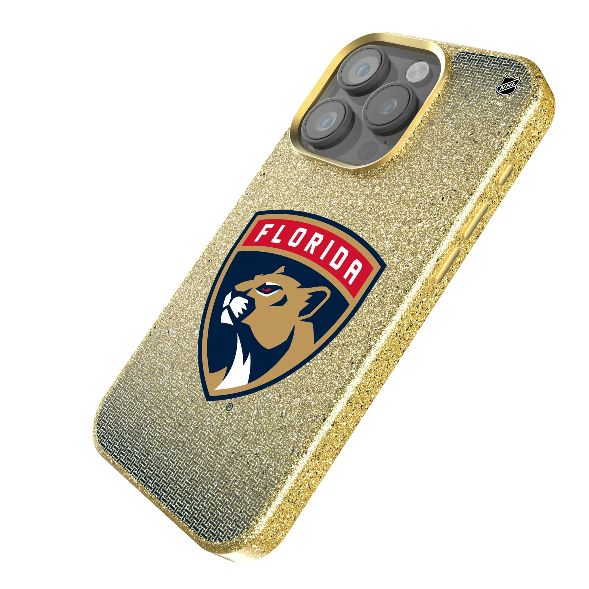 Florida Panthers Linen iPhone Bling Phone Case for Apple iPhone - Isometric View