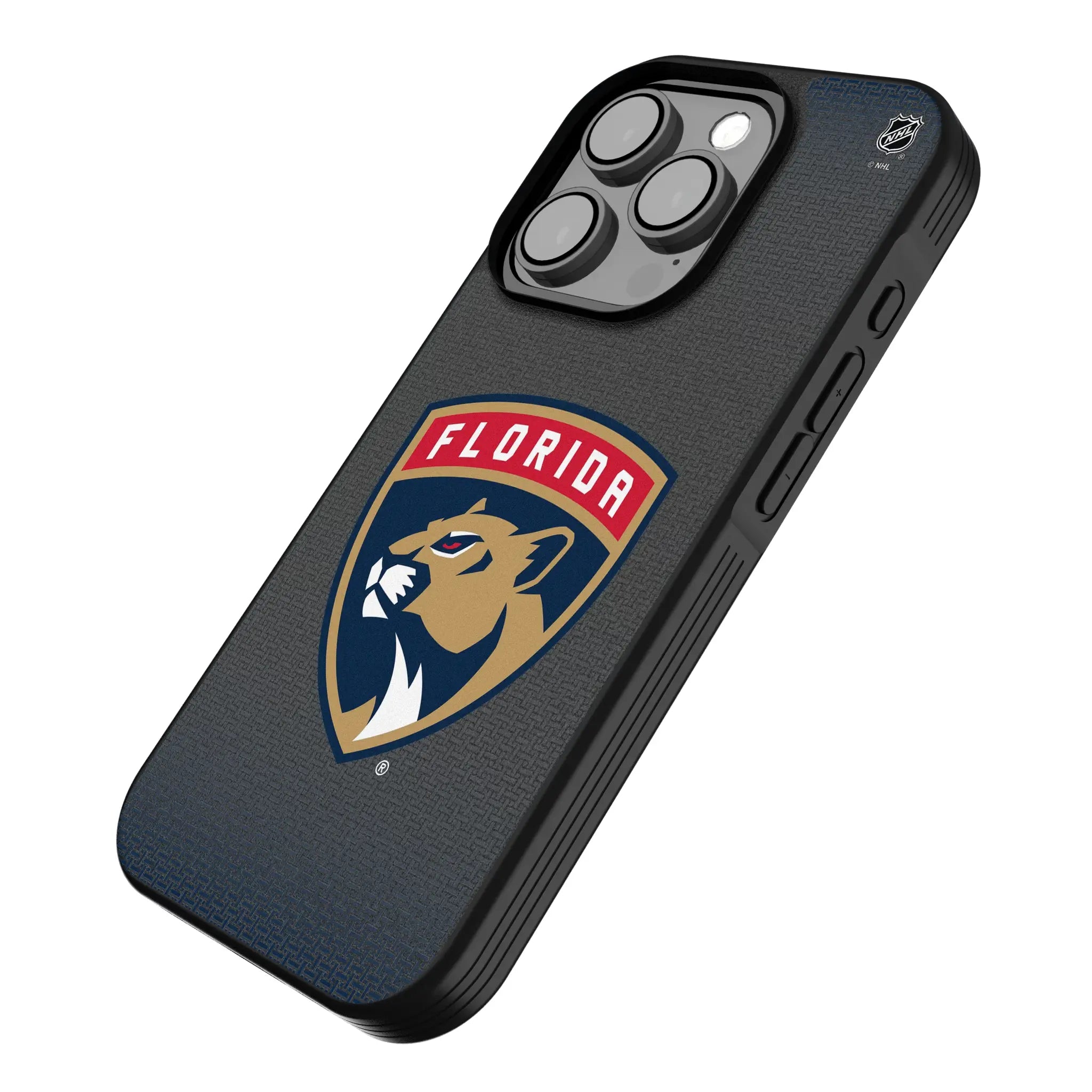 Florida Panthers Linen iPhone Bump Phone Case for Apple iPhone - Isometric View