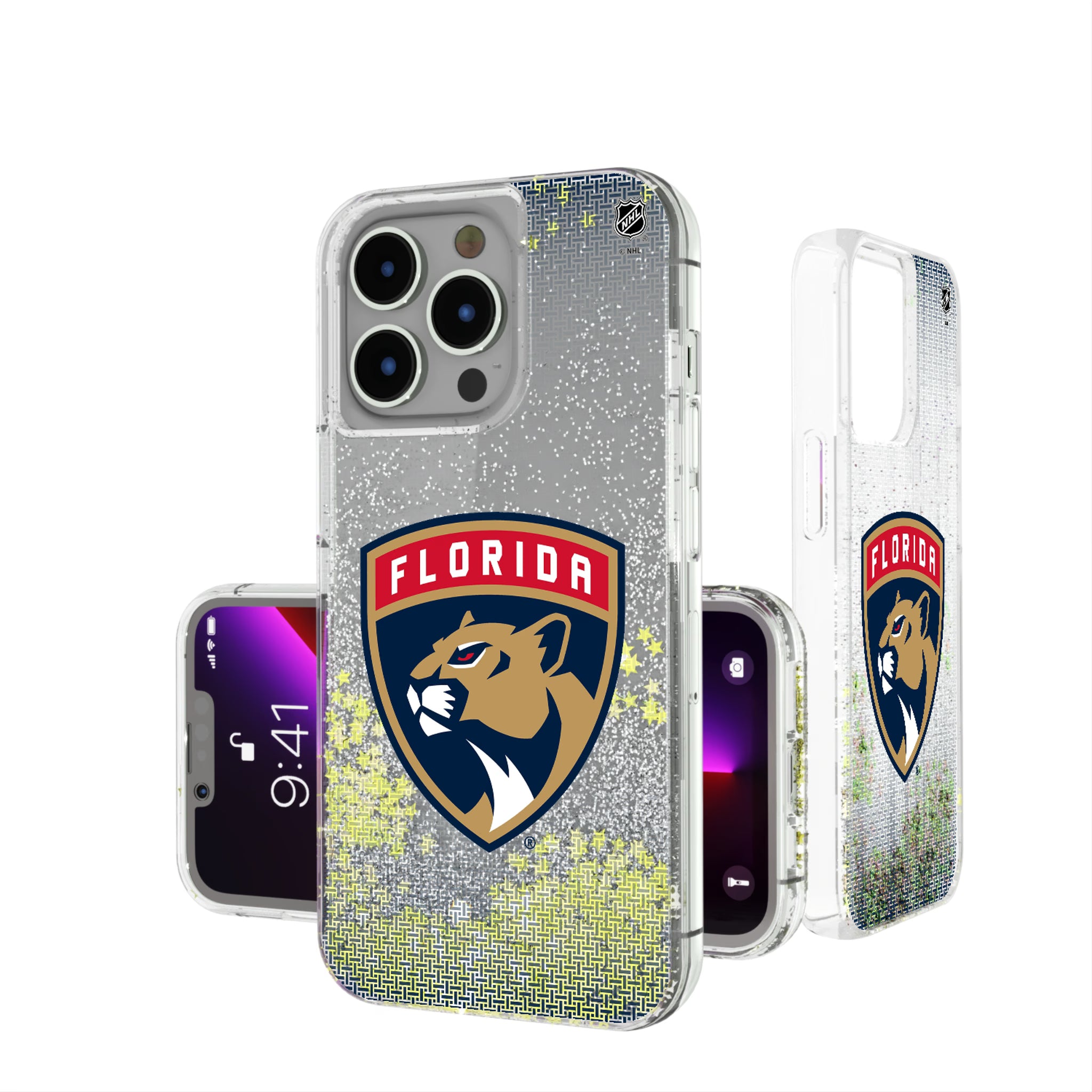 Florida Panthers Linen iPhone Glitter Phone Case for Apple iPhone