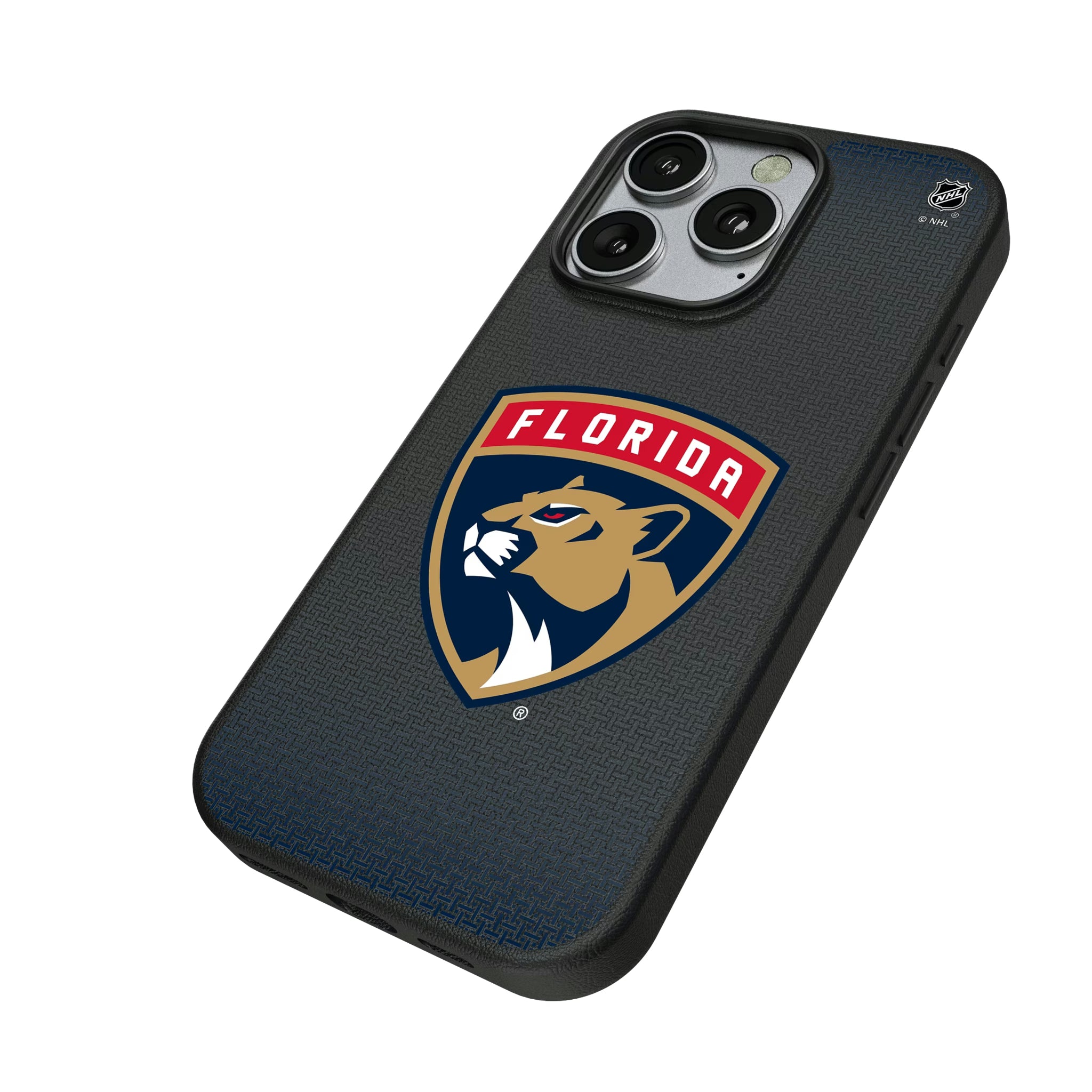 Florida Panthers Linen iPhone MagSafe Compatible Phone Case for Apple iPhone - Isometric View