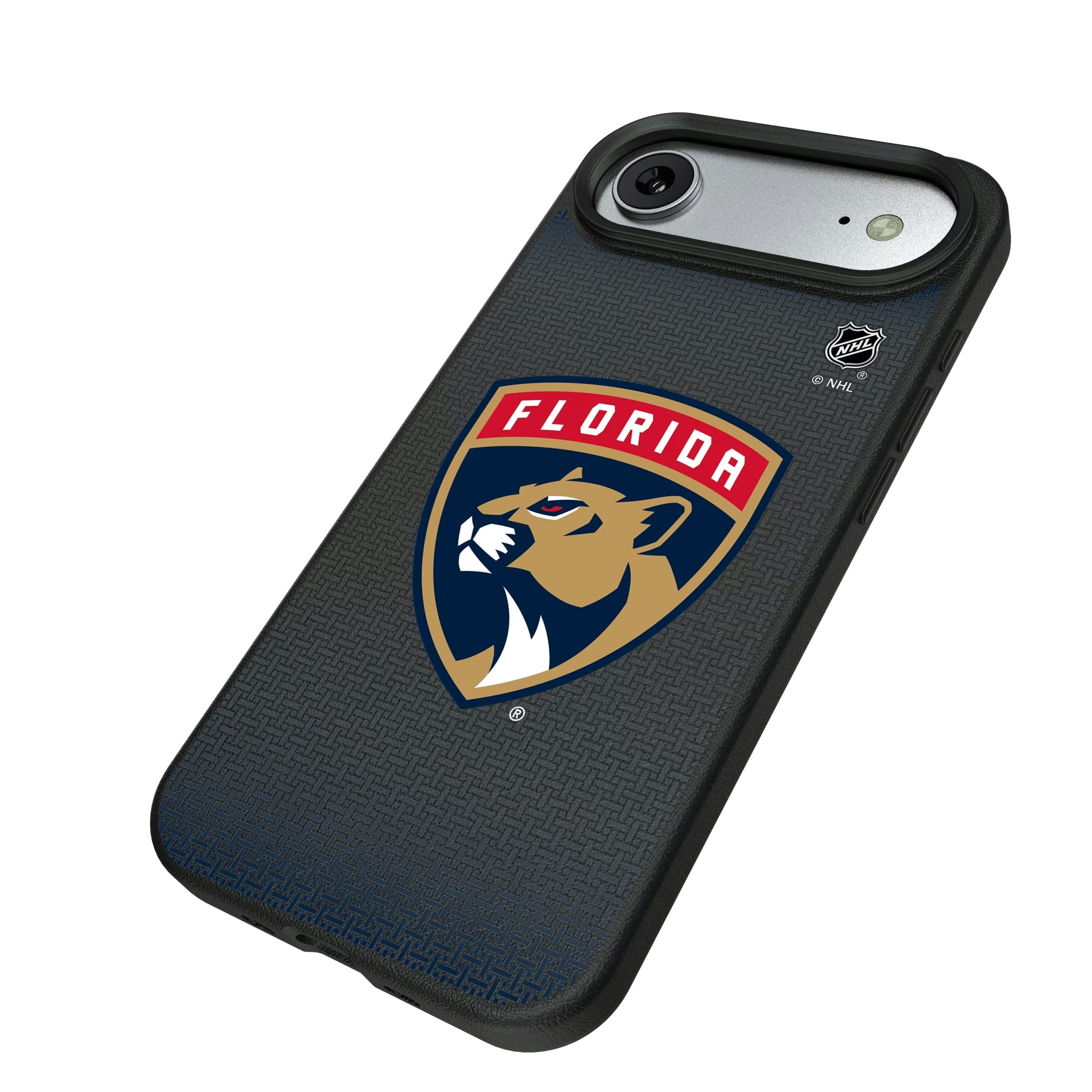 Florida Panthers Linen iPhone MagSafe Compatible Phone Case for Apple iPhone - Isometric View#Device_iPhone Air
