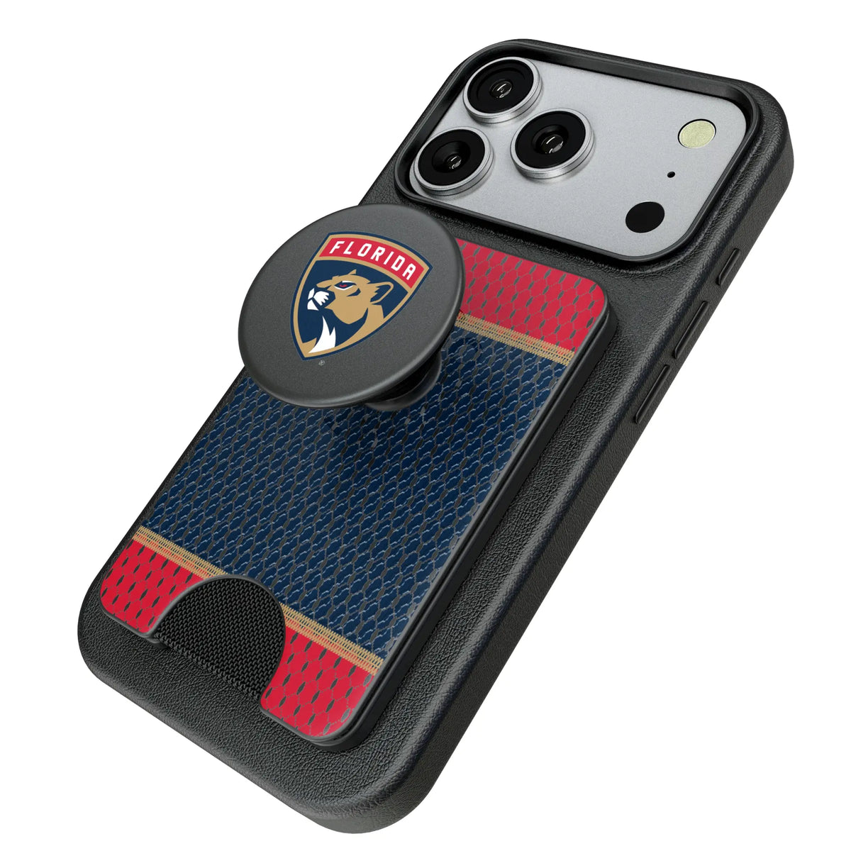 Florida Panthers Mesh Popsockets Wallet Magnetic - Isometric View