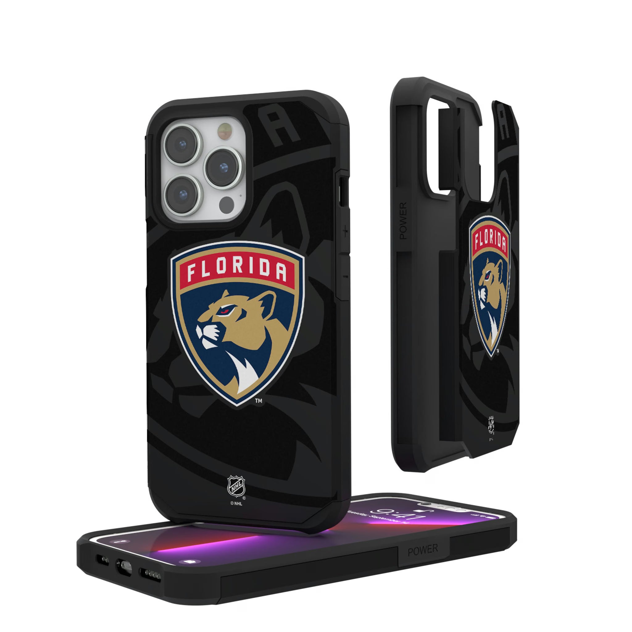 Florida Panthers Monocolor Tilt iPhone Rugged Phone Case for Apple iPhone