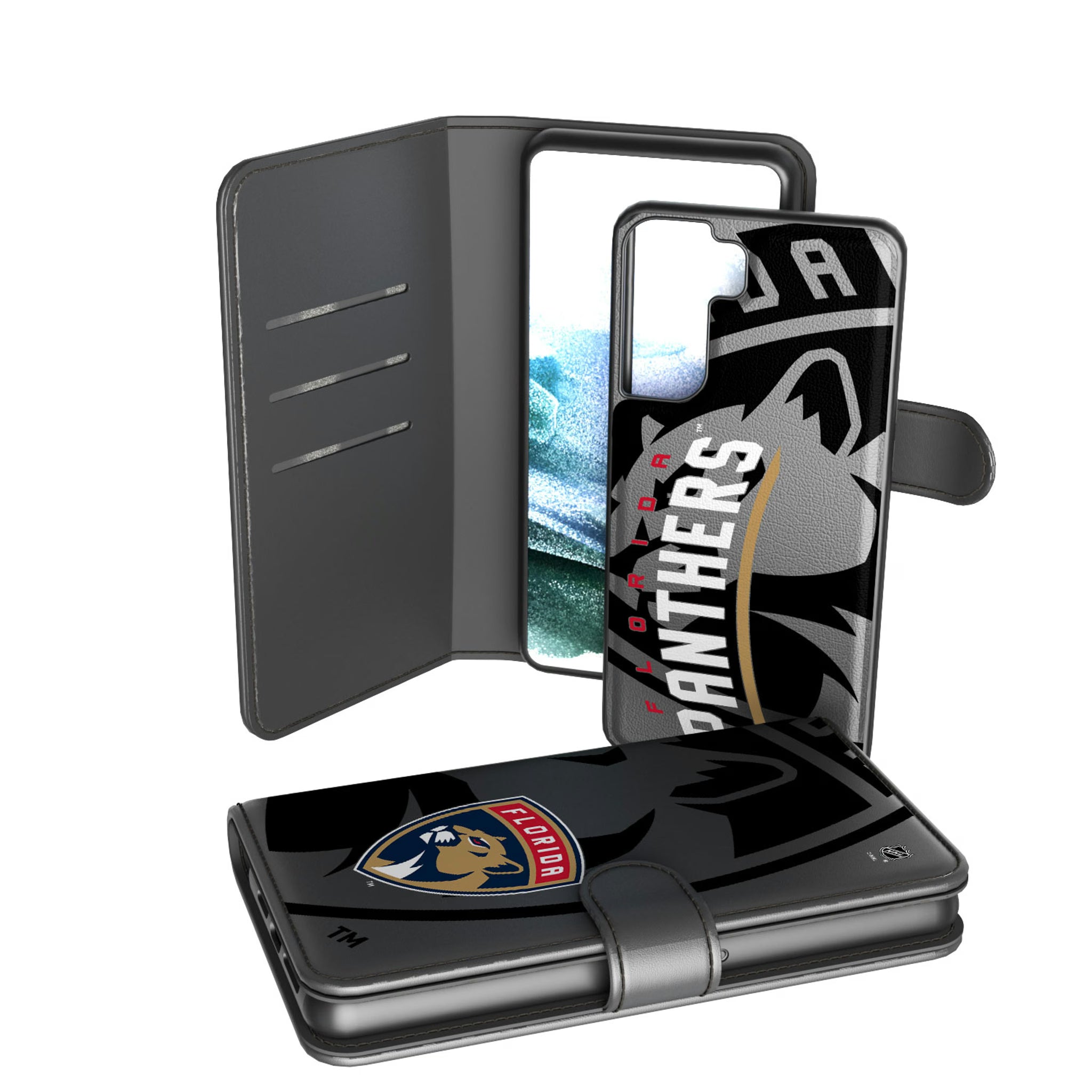 Florida Panthers Monocolor Tilt Galaxy Wallet Phone Case for Samsung Galaxy