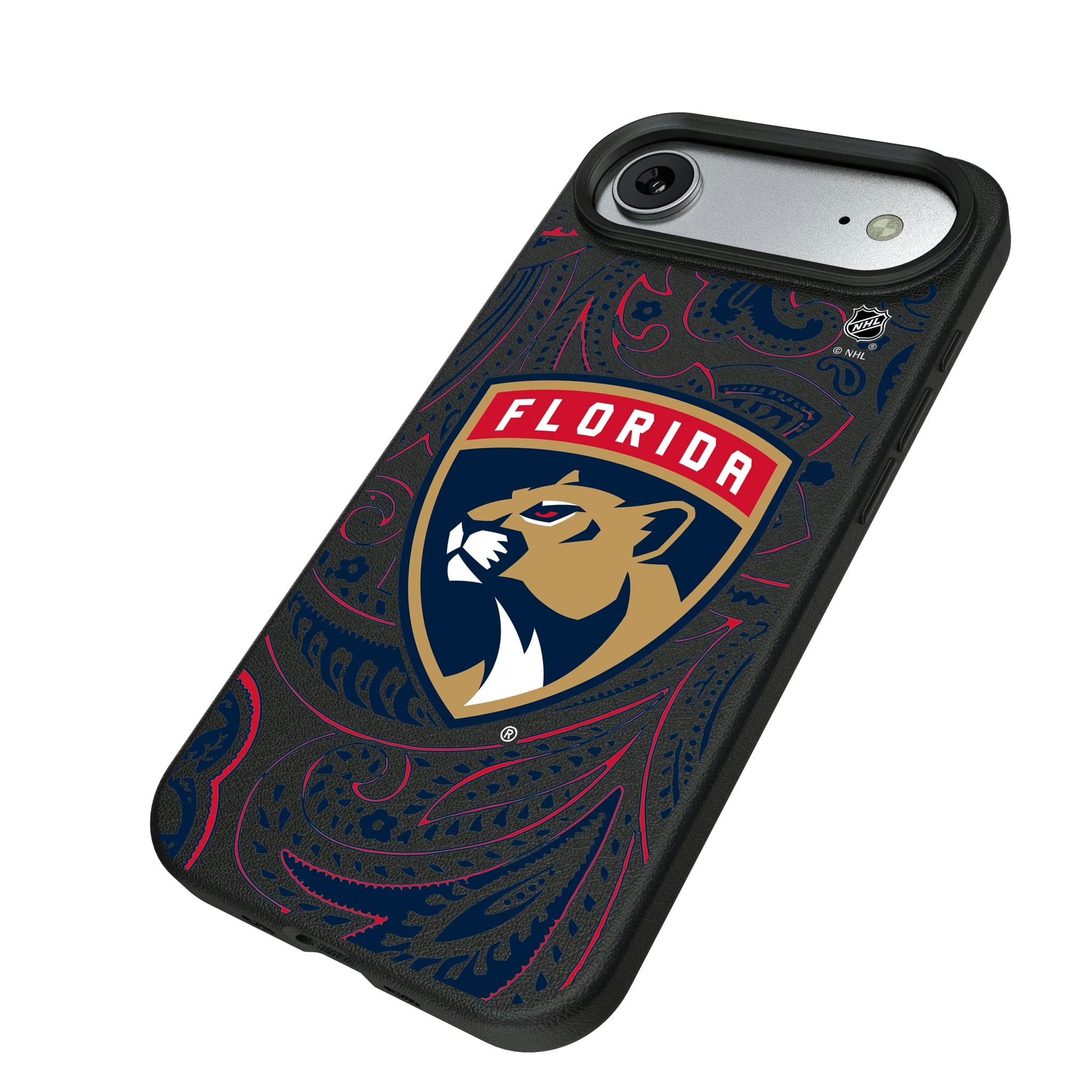 Florida Panthers Paisley iPhone MagSafe Compatible Phone Case for Apple iPhone - Isometric View#Device_iPhone Air