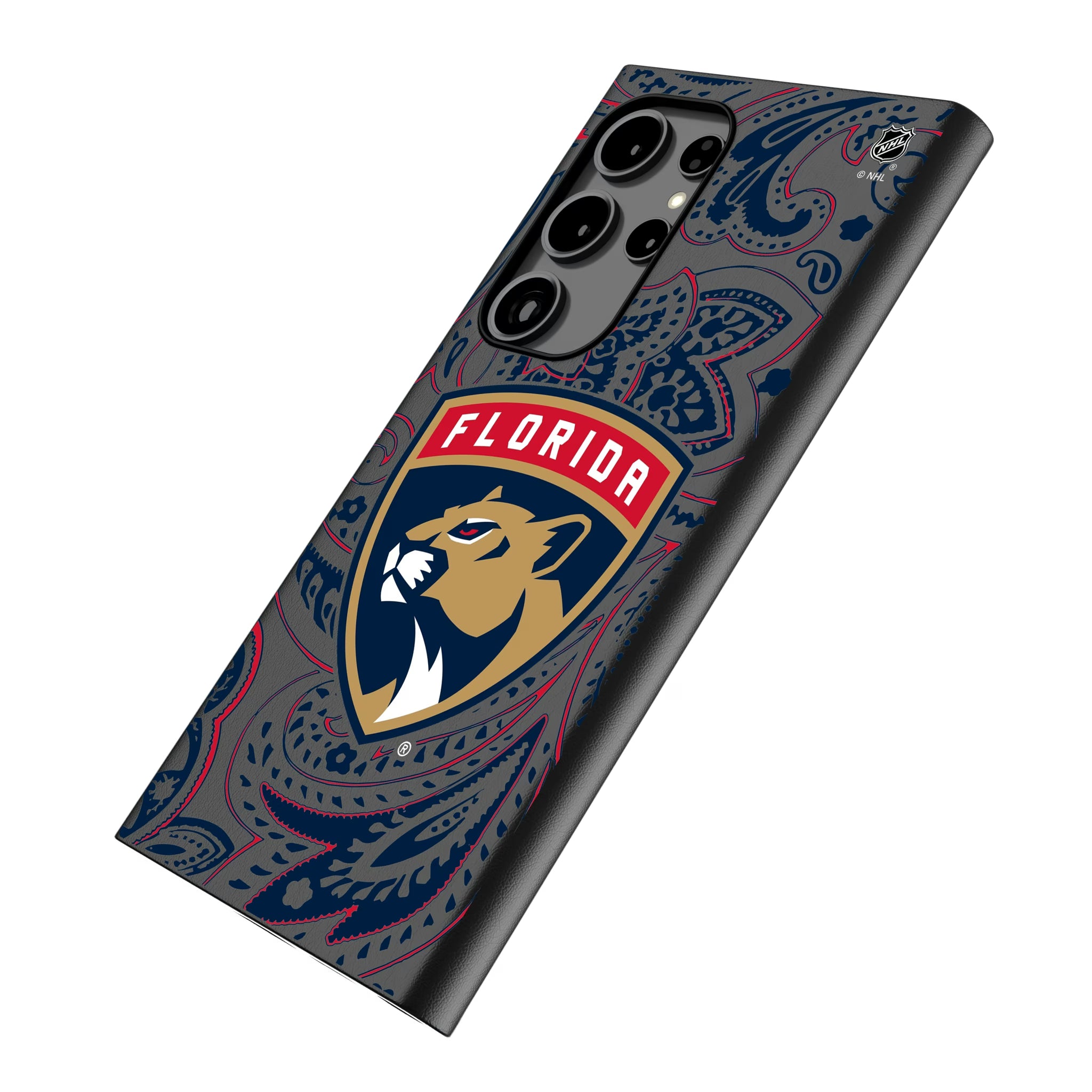 Florida Panthers Paisley Galaxy MagSafe Compatible Phone Case for Samsung Galaxy - Isometric View