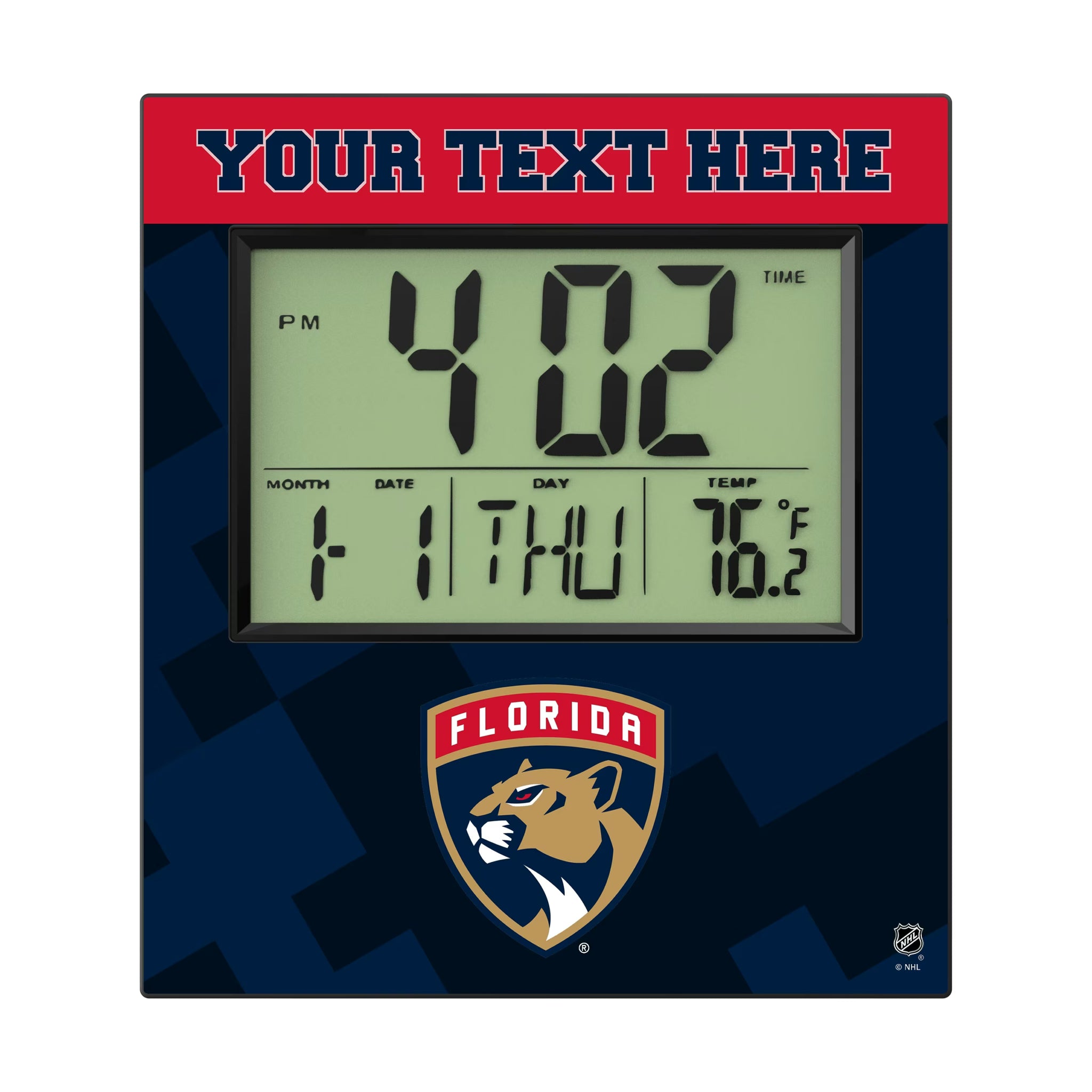 Florida Panthers Personalized Color Block Wall Clock