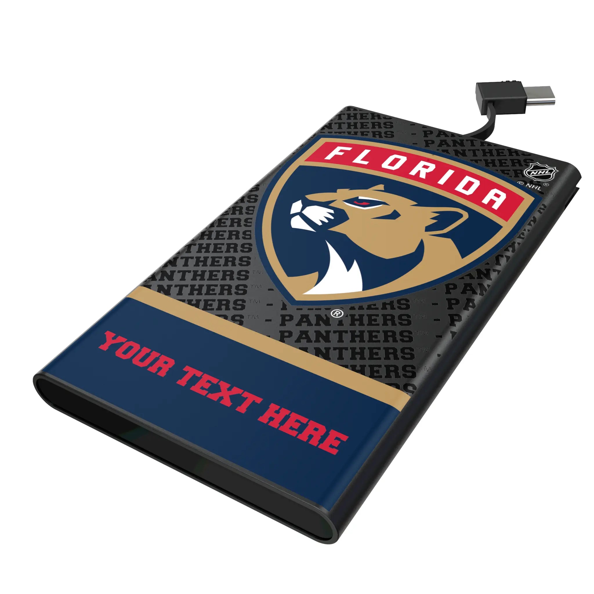 Florida Panthers Personalized EndZone Plus 5000mAh Flat Power Bank
