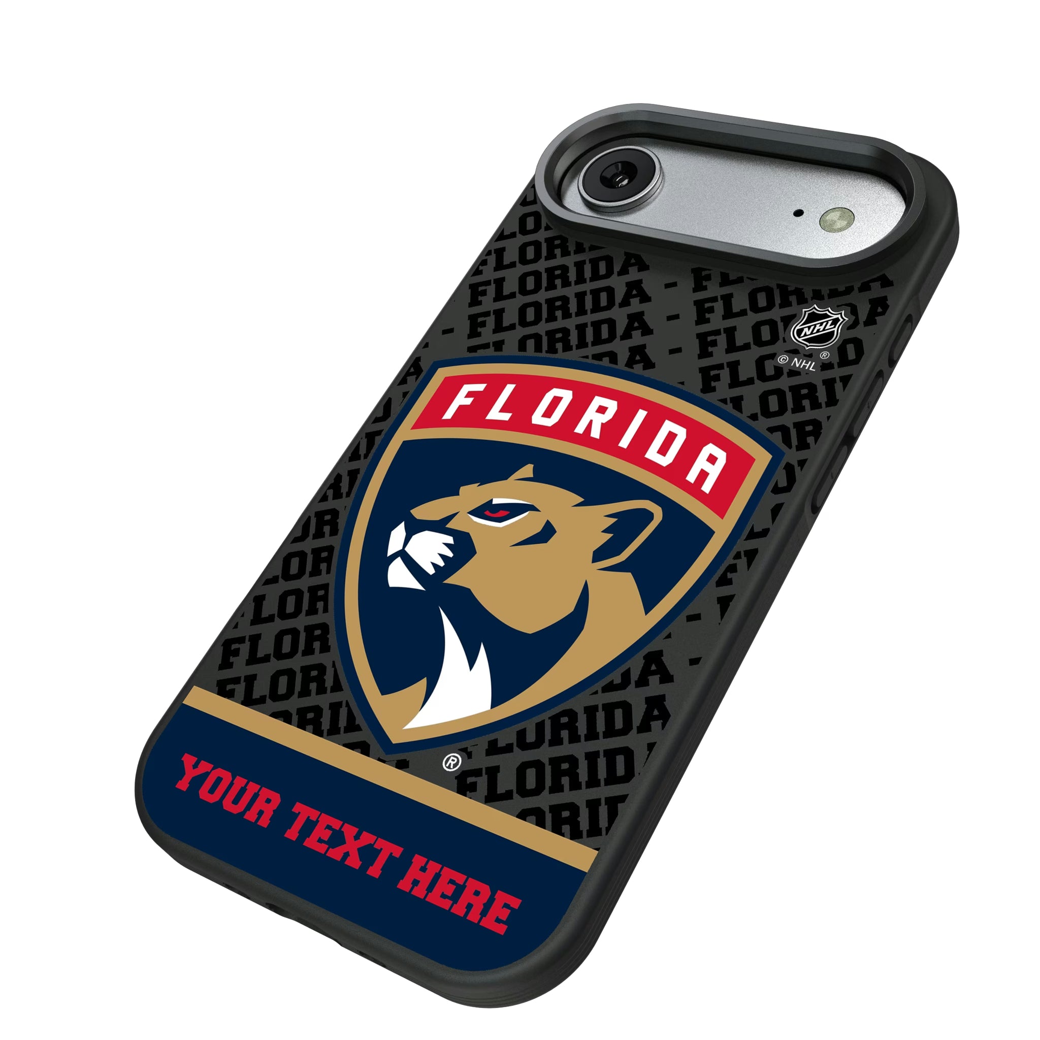 Florida Panthers Personalized EndZone Plus iPhone Bump Phone Case for Apple iPhone - Isometric View#Device_iPhone Air
