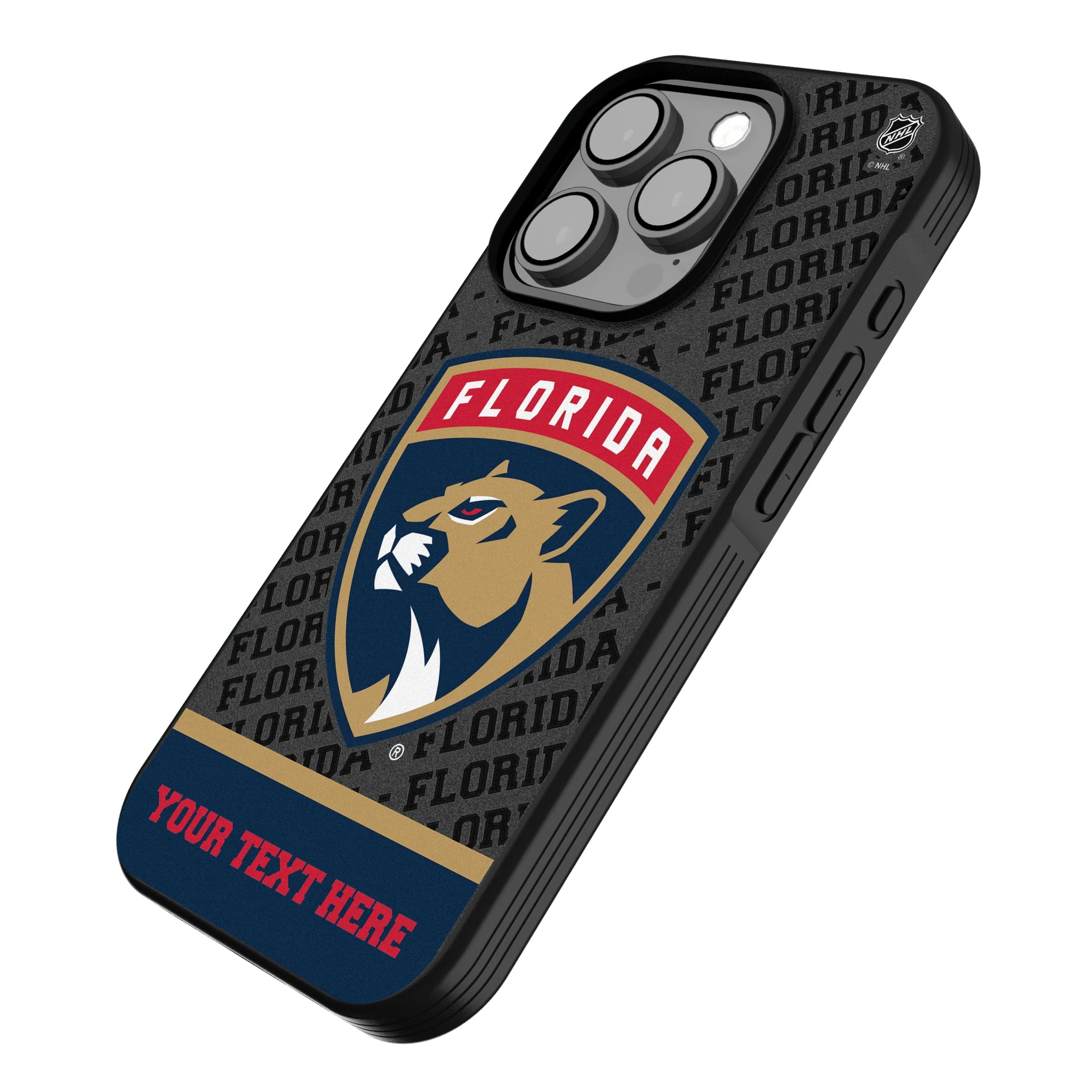 Florida Panthers Personalized EndZone Plus iPhone Bump Phone Case for Apple iPhone - Isometric View