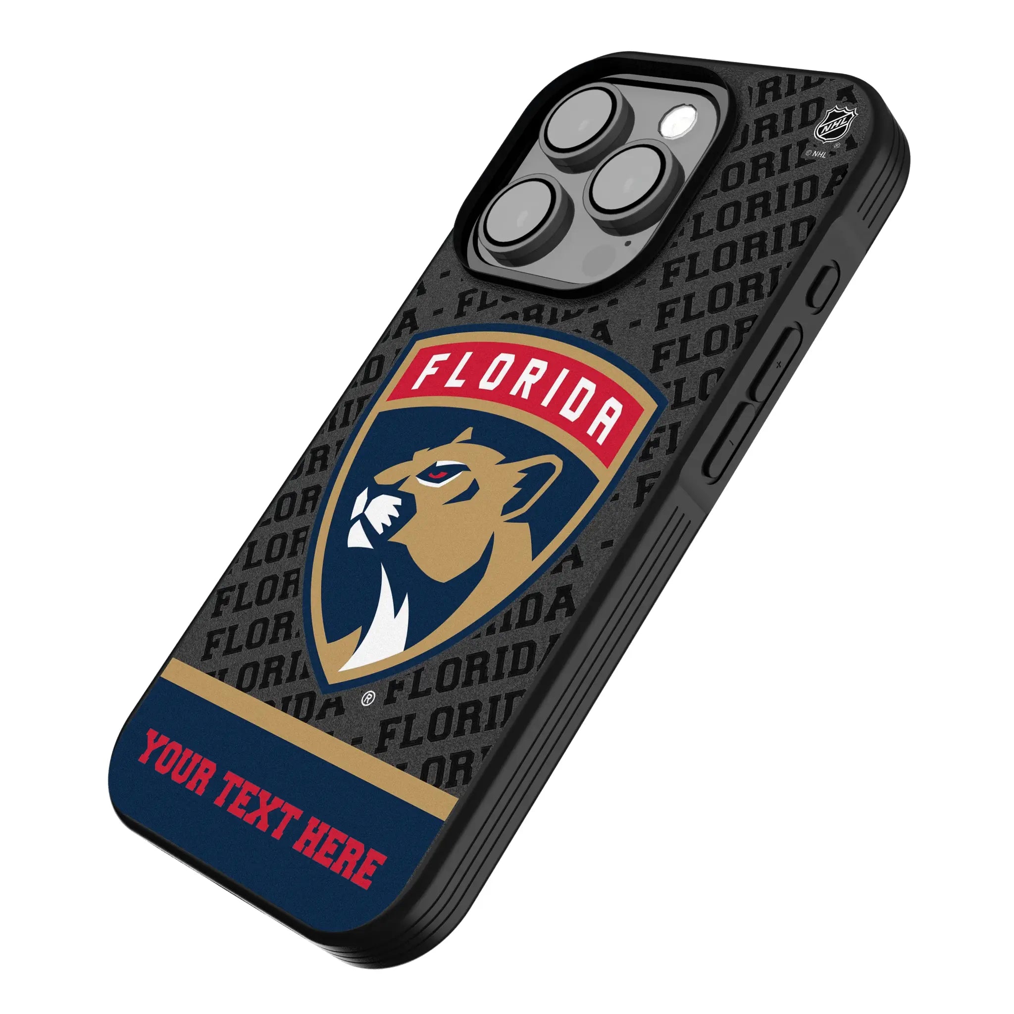 Florida Panthers Personalized EndZone Plus iPhone Bump Phone Case for Apple iPhone - Isometric View
