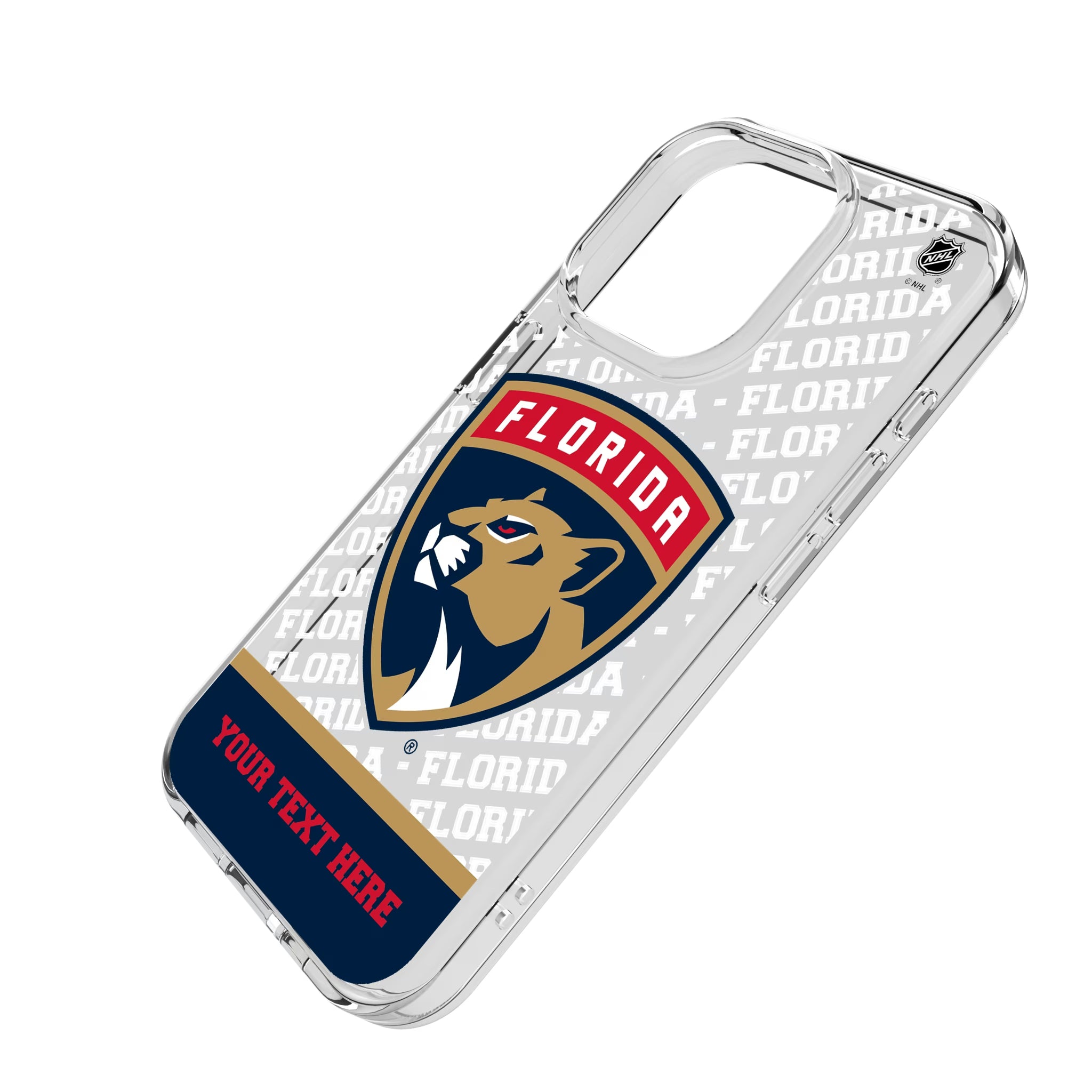 Florida Panthers Personalized EndZone Plus iPhone Clear Phone Case for Apple iPhone - Isometric View