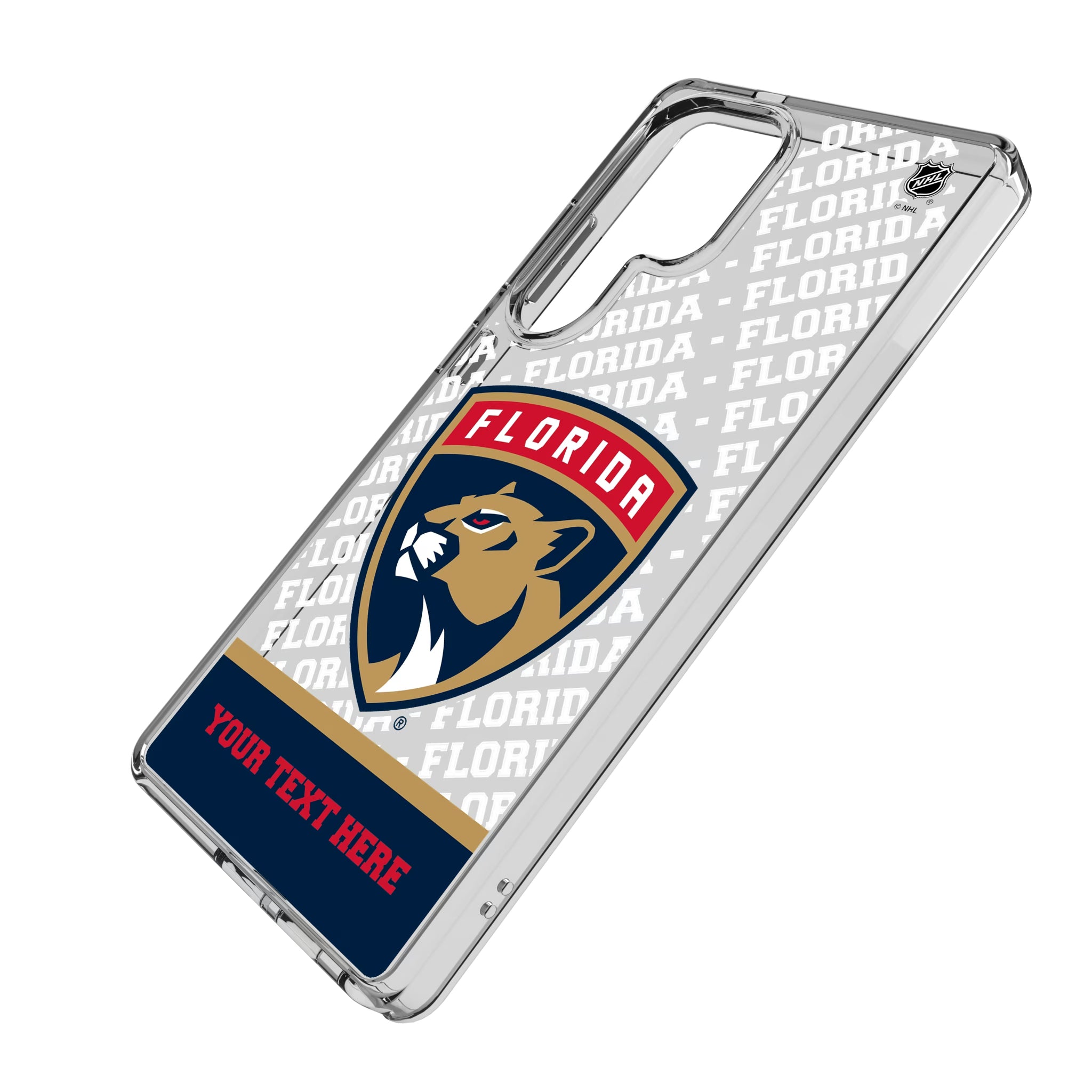 Florida Panthers Personalized EndZone Plus Galaxy Clear Phone Case for Samsung Galaxy - Isometric View